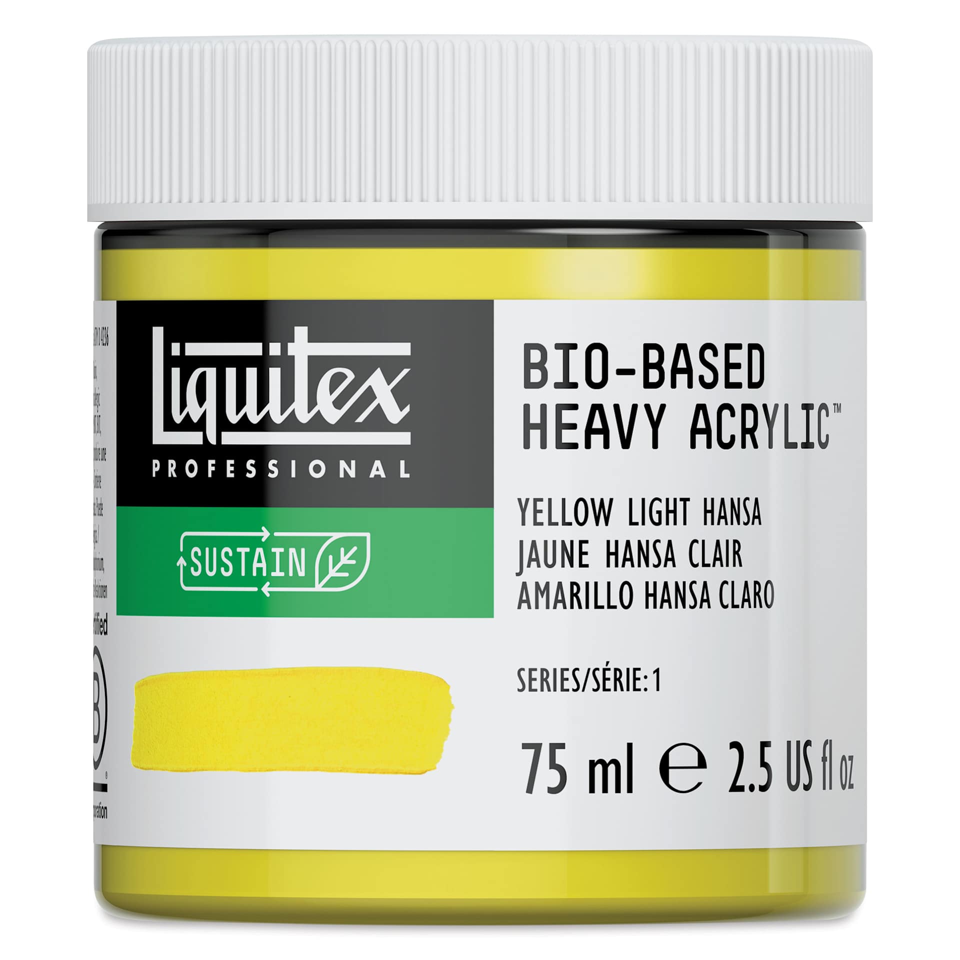 Liquitex Bio-Based Heavy Acrylic Paint - Yellow Light Hansa, 75 ml