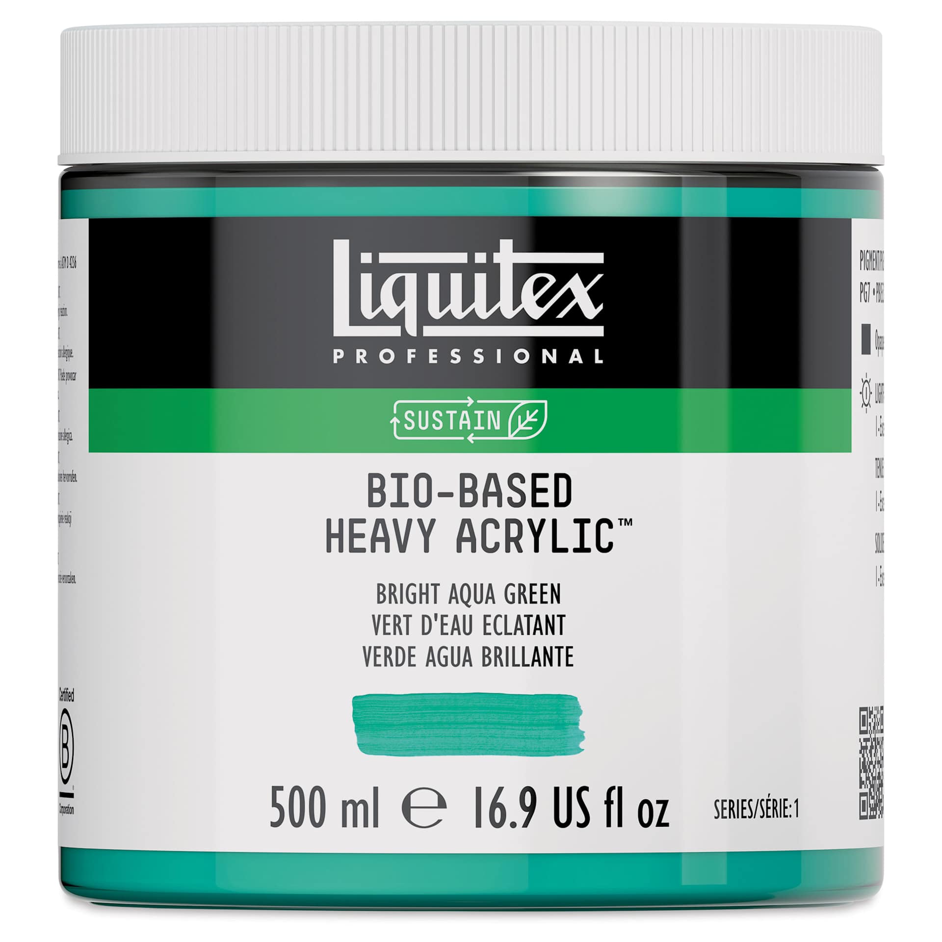 Liquitex Bio-Based Heavy Acrylic Paint - Bright Aqua Green, 500 ml