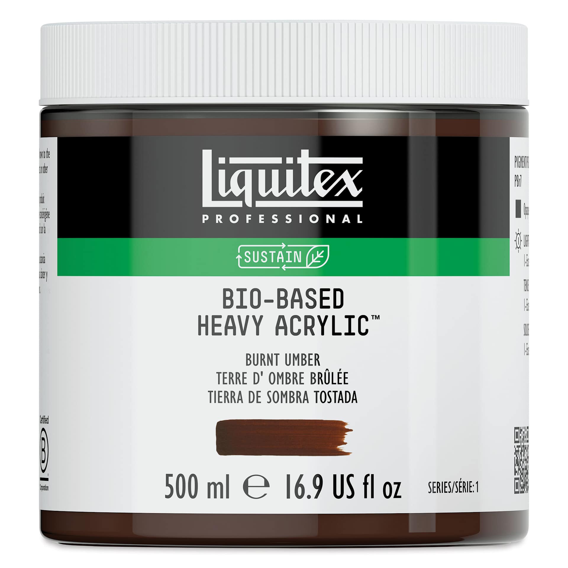 Liquitex Bio-Based Heavy Body Acrylic Paint - Burnt Umber, 500 ml