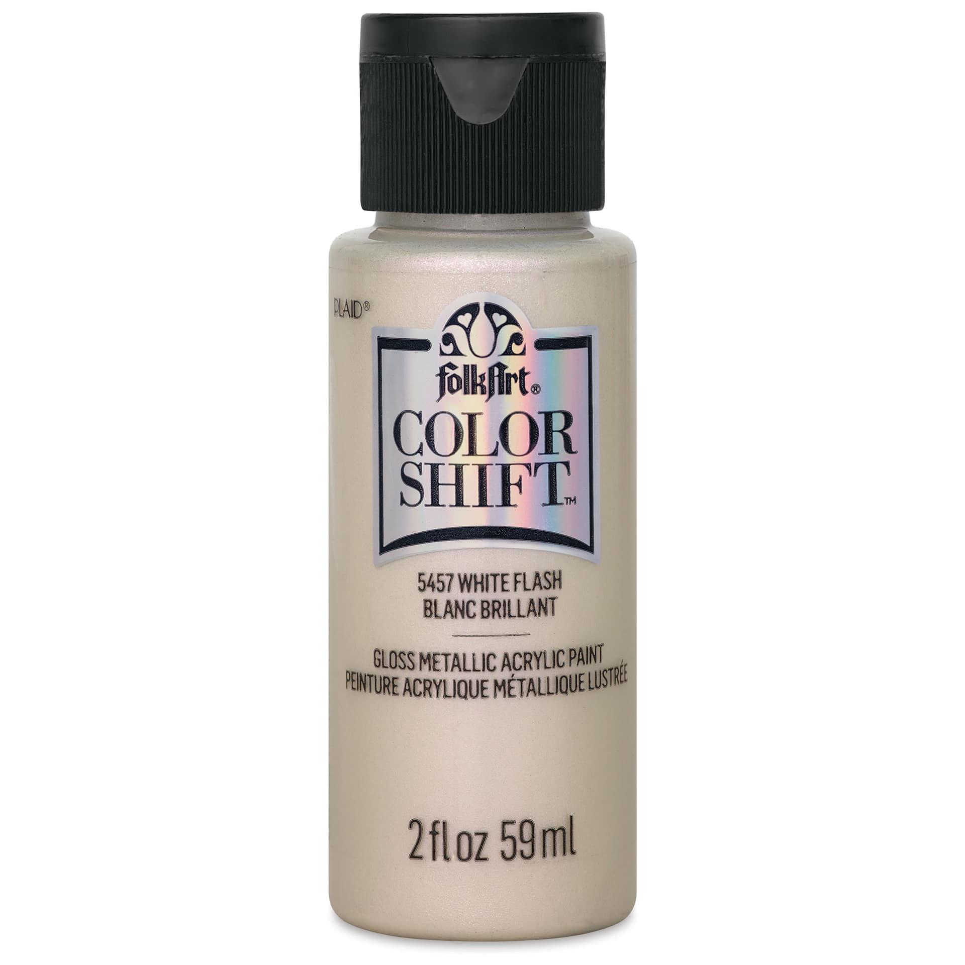 FolkArt Color Shift Paint - White Flash, 2 oz, front of bottle