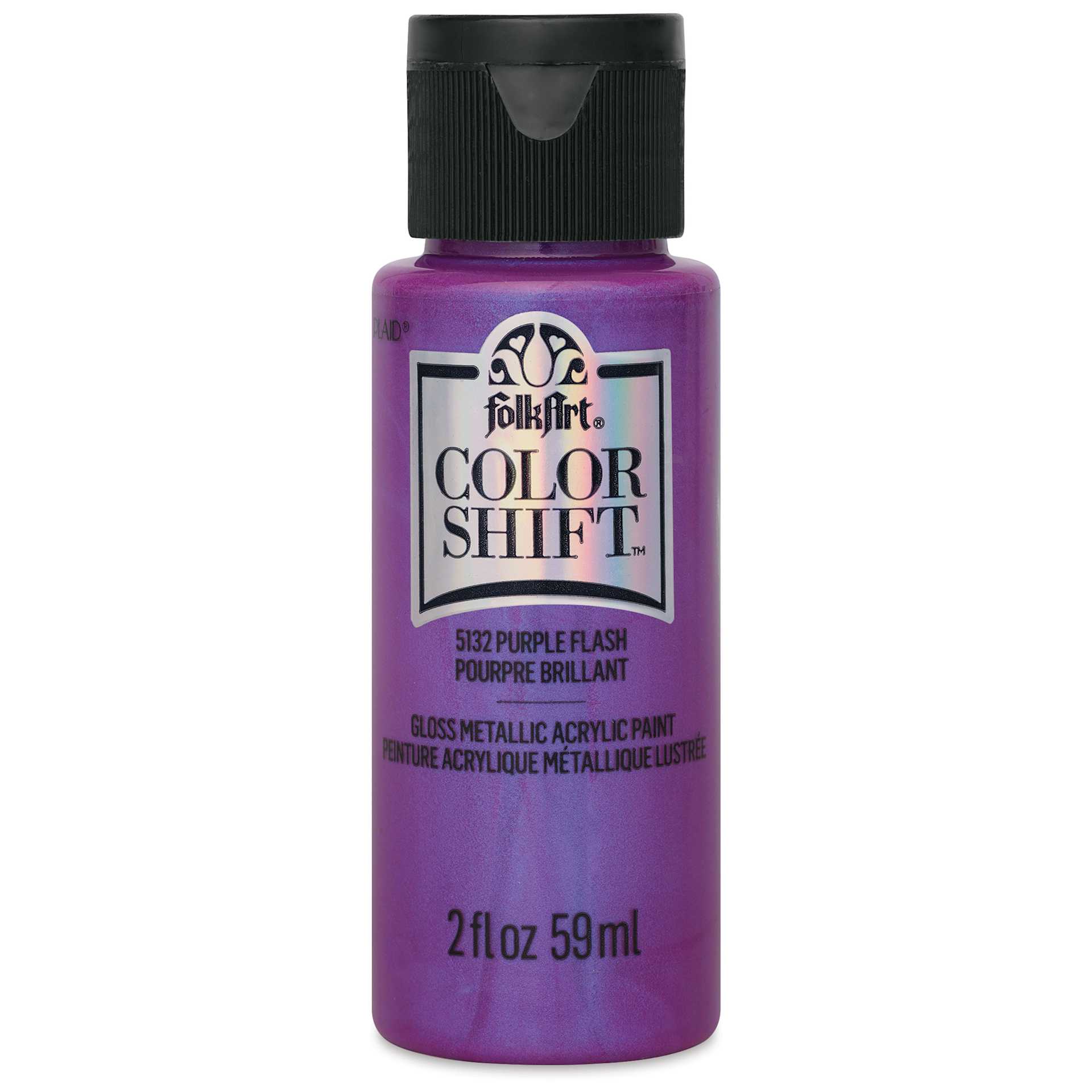 FolkArt Color Shift Paint - Purple Flash, 2 oz, front of bottle