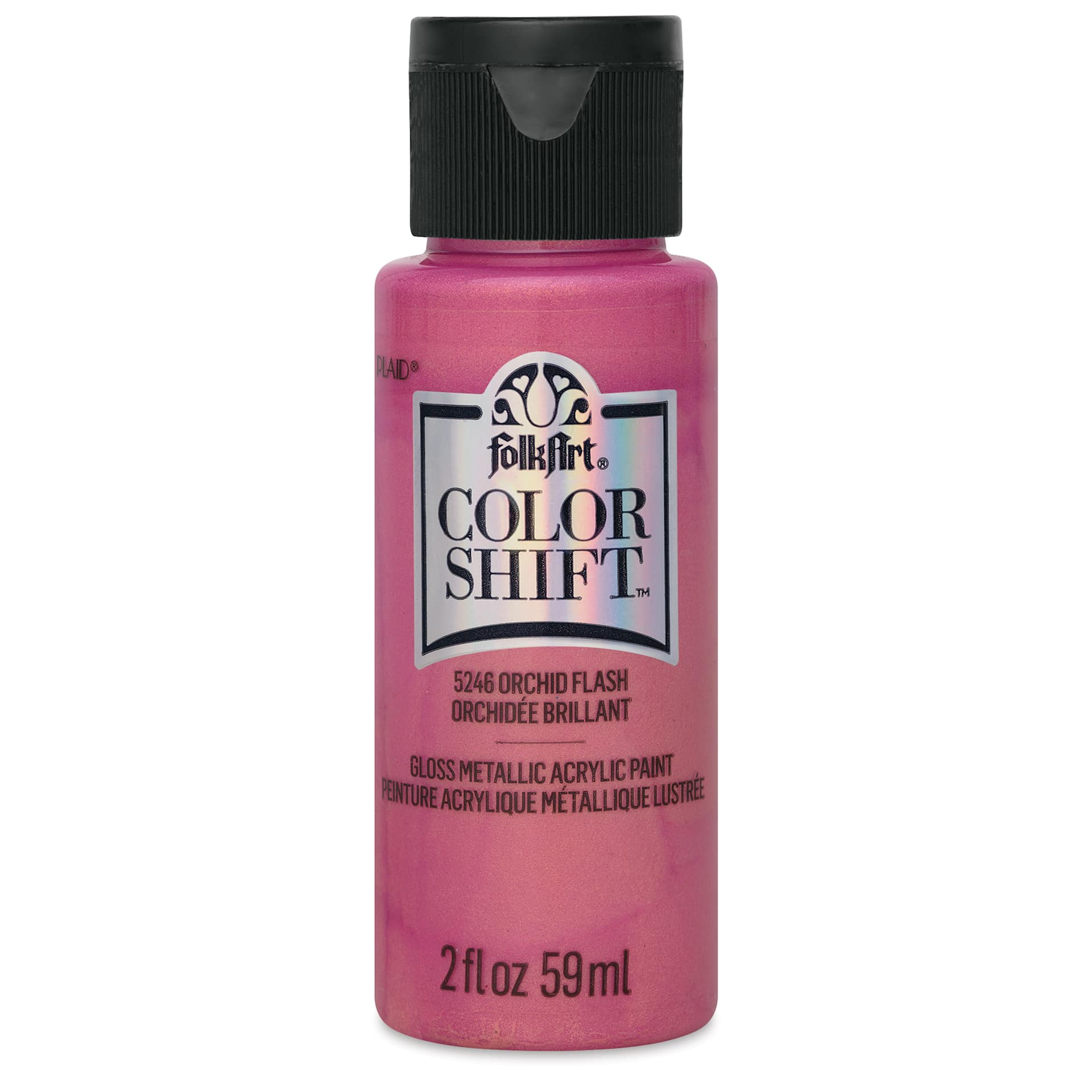 FolkArt Color Shift Paint - Orchid Flash, 2 oz, front of bottle