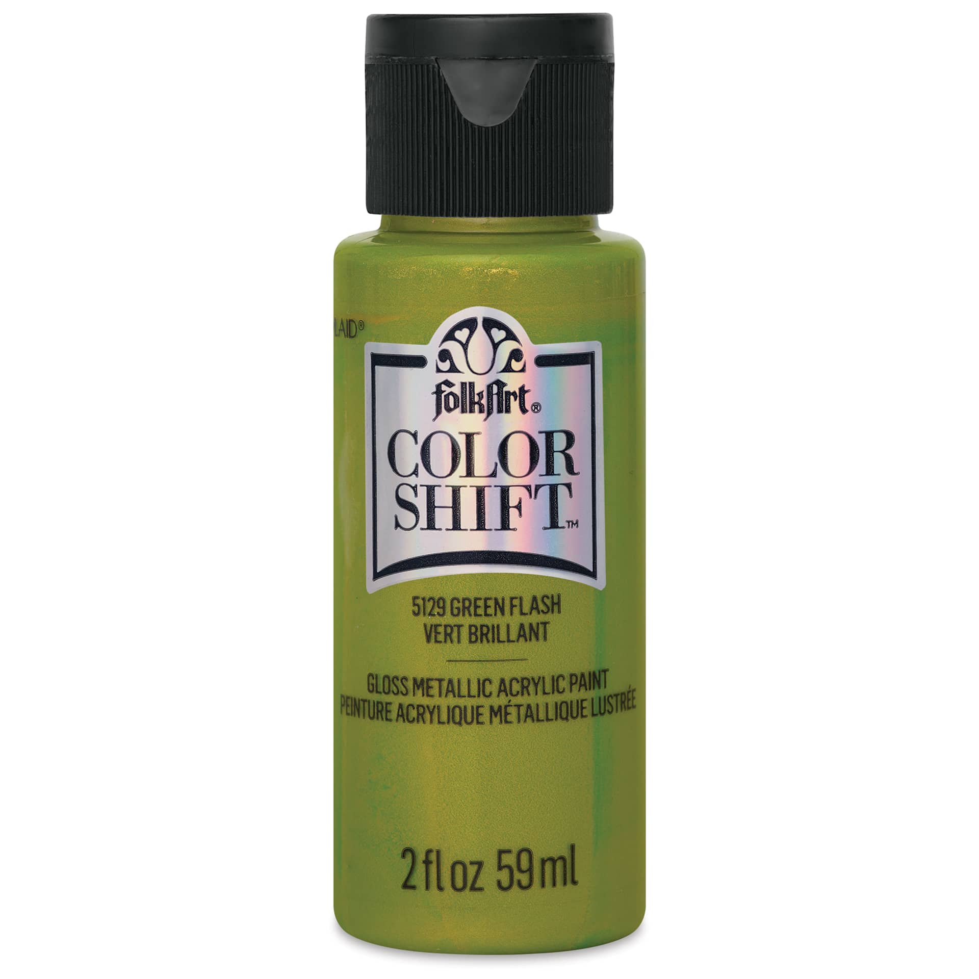 FolkArt Color Shift Paint - Green Flash, 2 oz, front of bottle