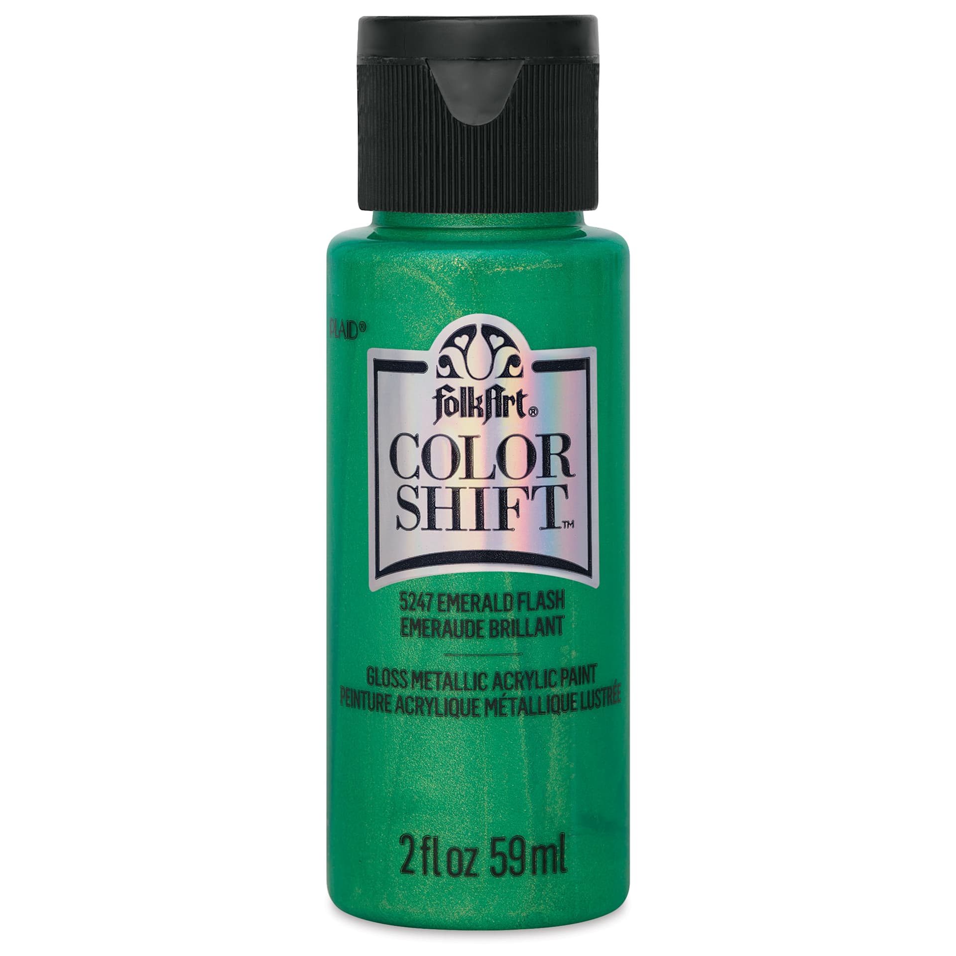 FolkArt Color Shift Paint - Emerald Flash, 2 oz, front of bottle
