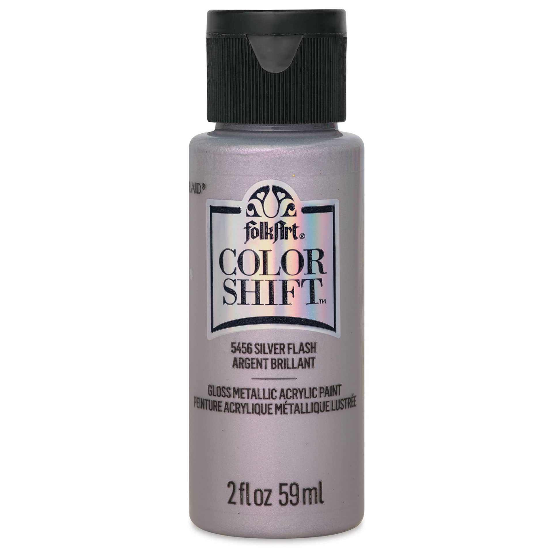 FolkArt Color Shift Paint - Silver Flash, 2 oz, front of bottle