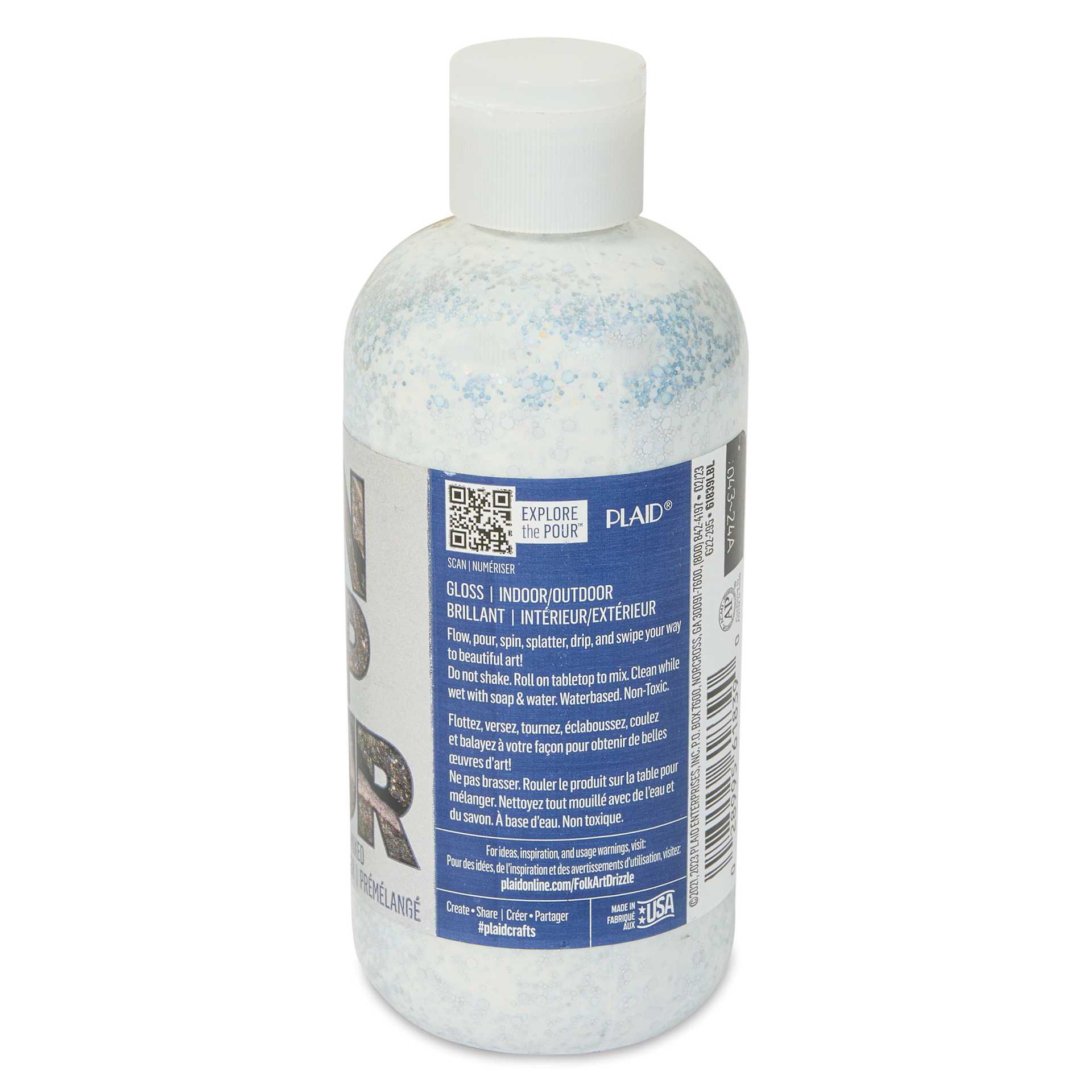 FolkArt Drizzle Acrylic Pouring Paint - Disco Dust Glitter, 9 oz back