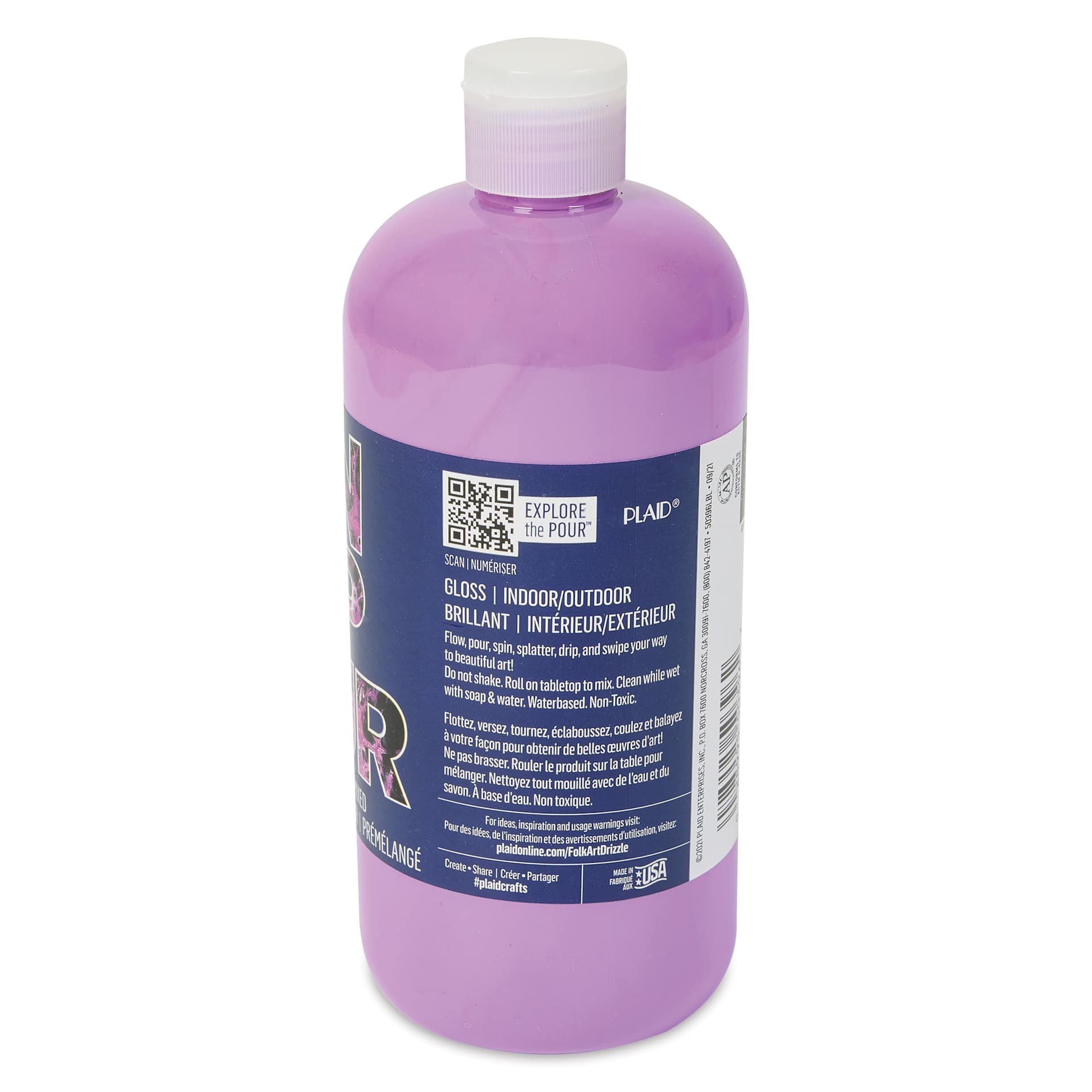 FolkArt Drizzle Acrylic Pouring Paint - Royal Velvet, 17.6 oz side view