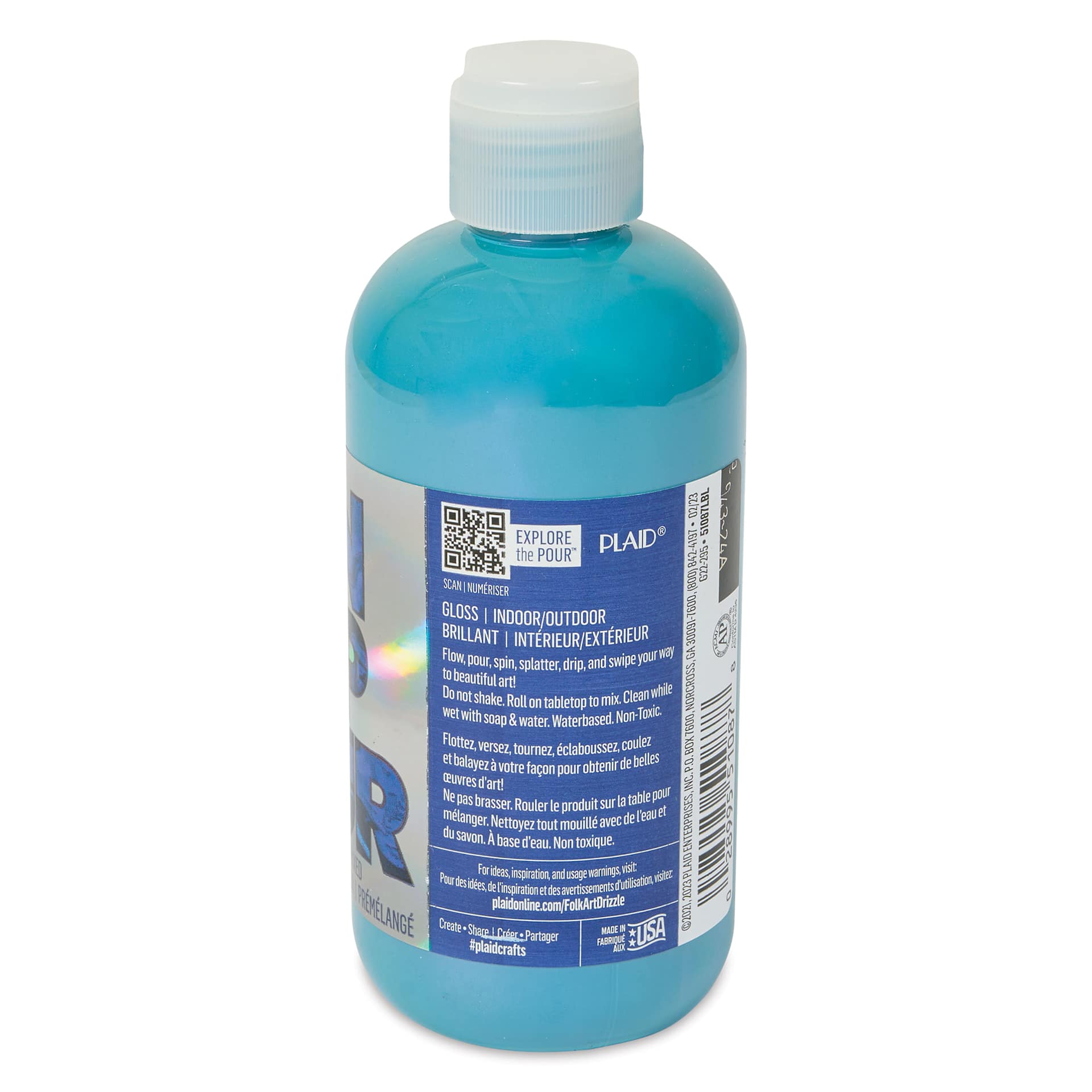 FolkArt Drizzle Acrylic Pouring Paint - Denim Flash Color Shift, 9 oz side view