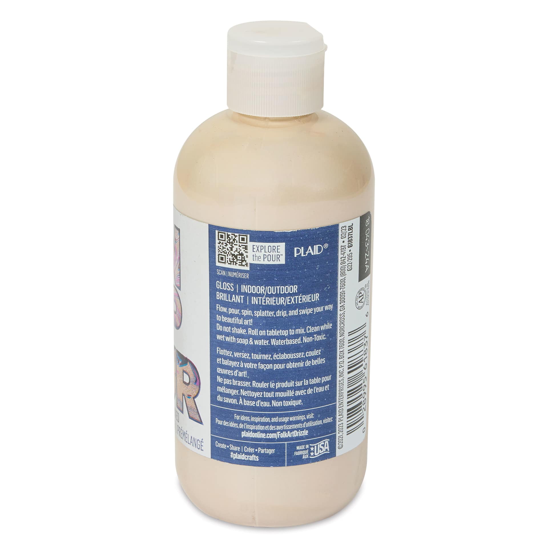 FolkArt Drizzle Acrylic Pouring Paint - Brassy Metallic, 9 oz back