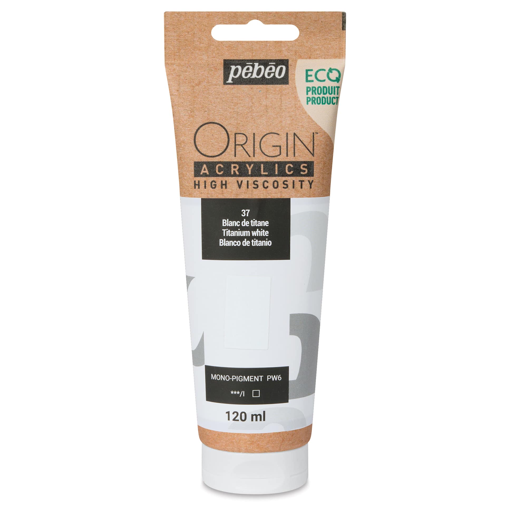 Pebeo Origin Acrylic Paint - Titanium White, 120 ml