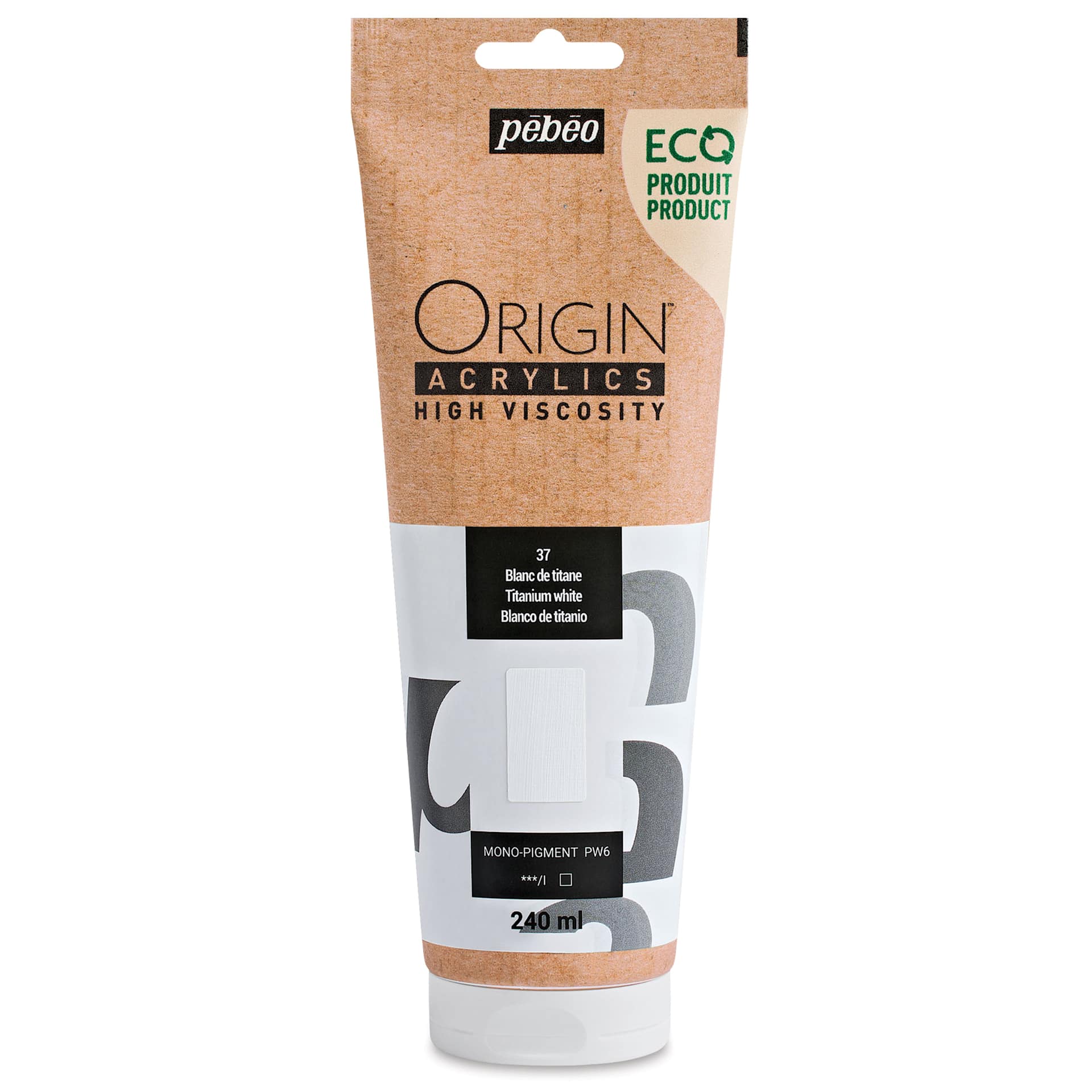Pebeo Origin Acrylic Paint - Titanium White, 240 ml