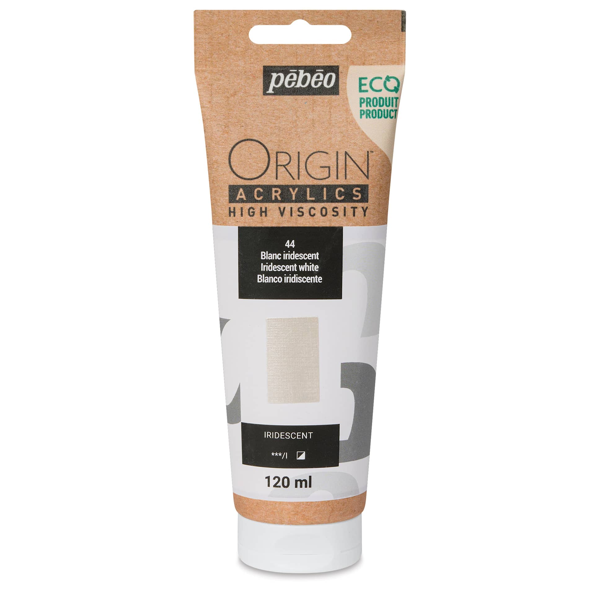 Pebeo Origin Acrylic Paint - Iridescent White, 120 ml