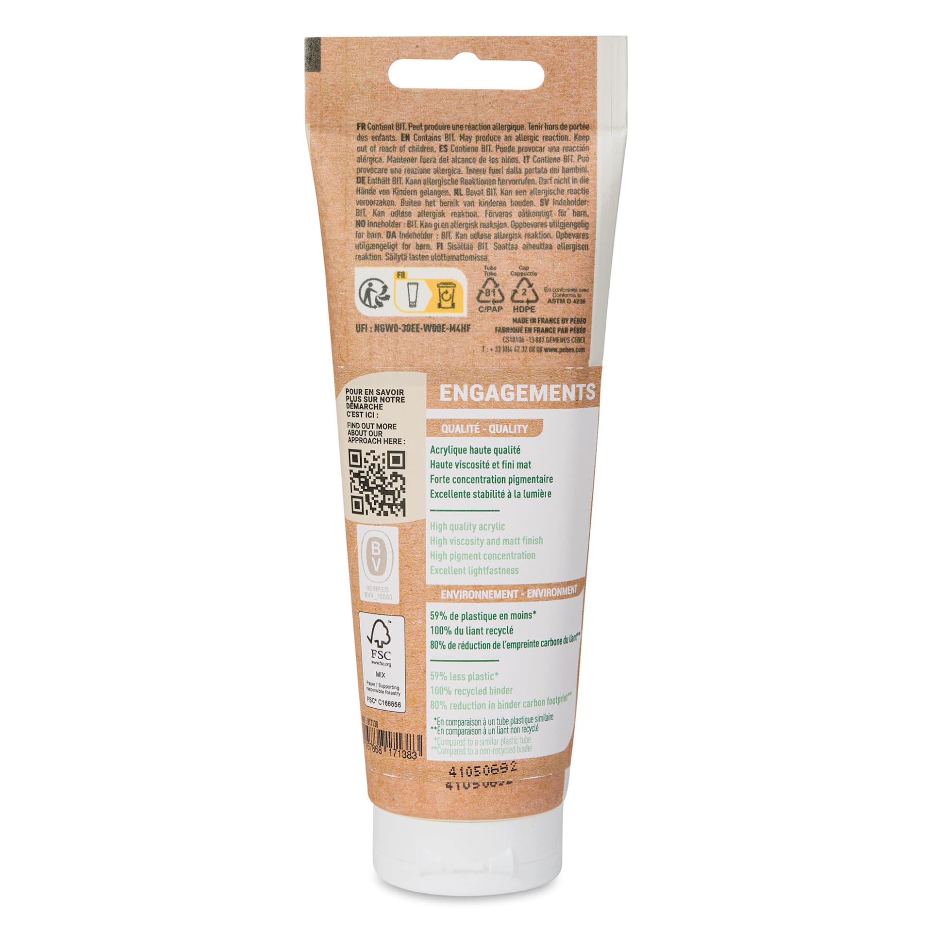 Pebeo Origin Acrylic Paint - Mixing White, 120 ml back