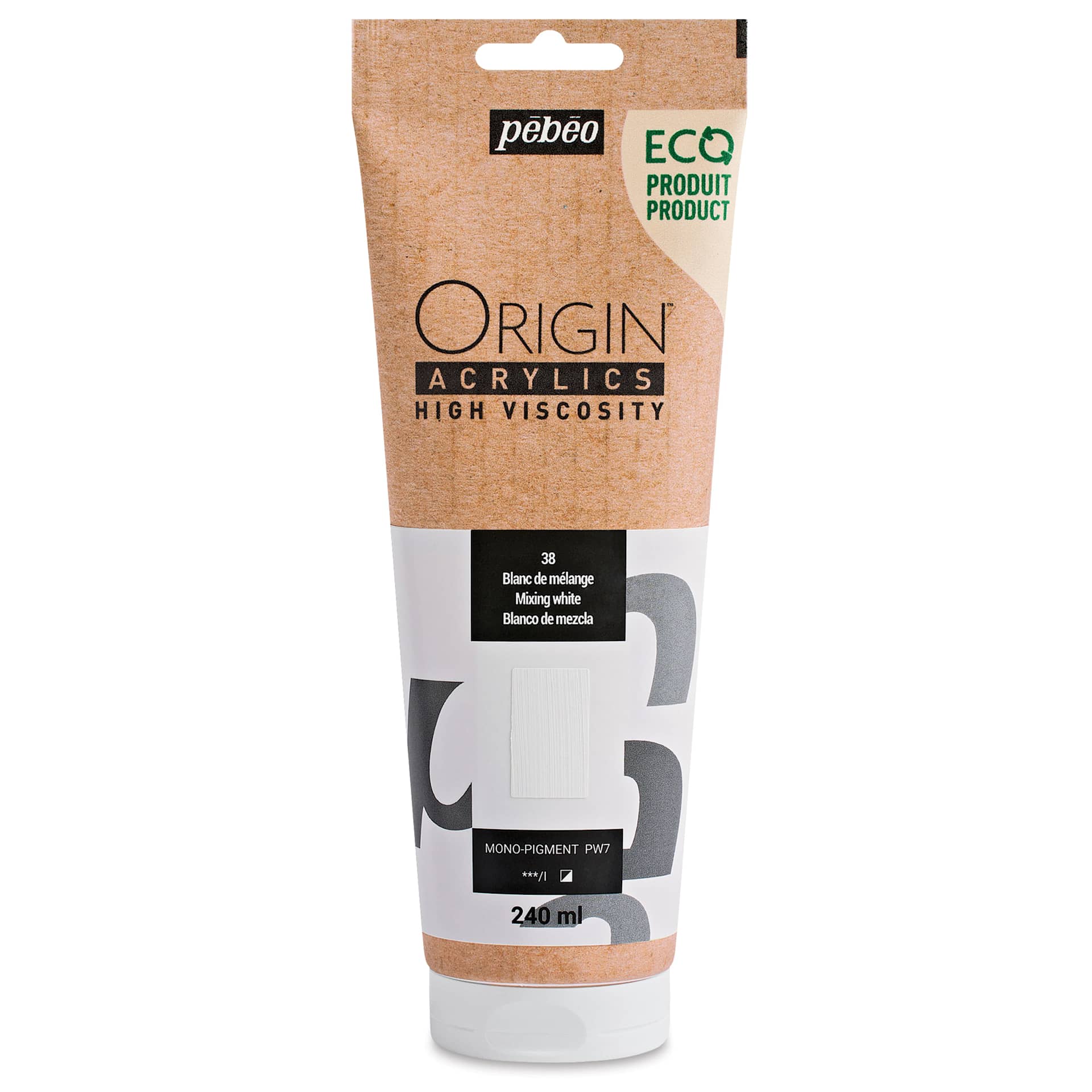 Pebeo Origin Acrylic Paint - Mixing White, 240 ml