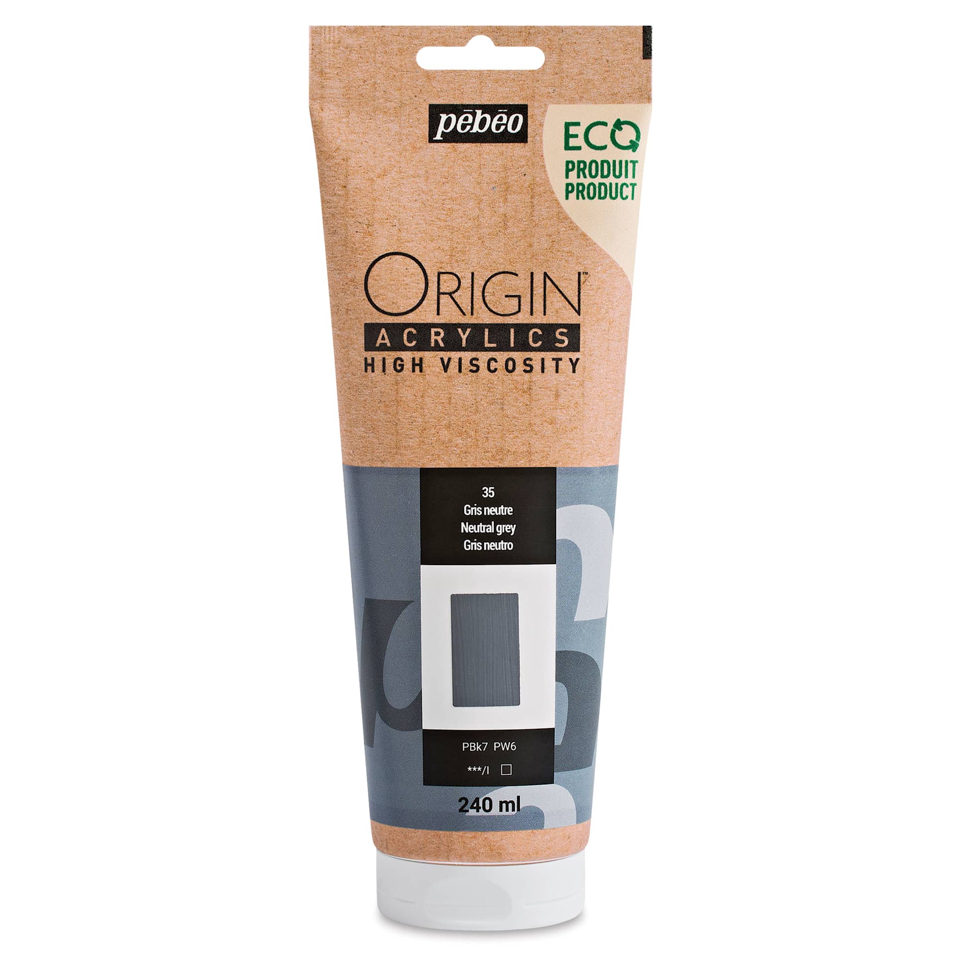 Pebeo Origin Acrylic Paint - Neutral Grey, 240 ml