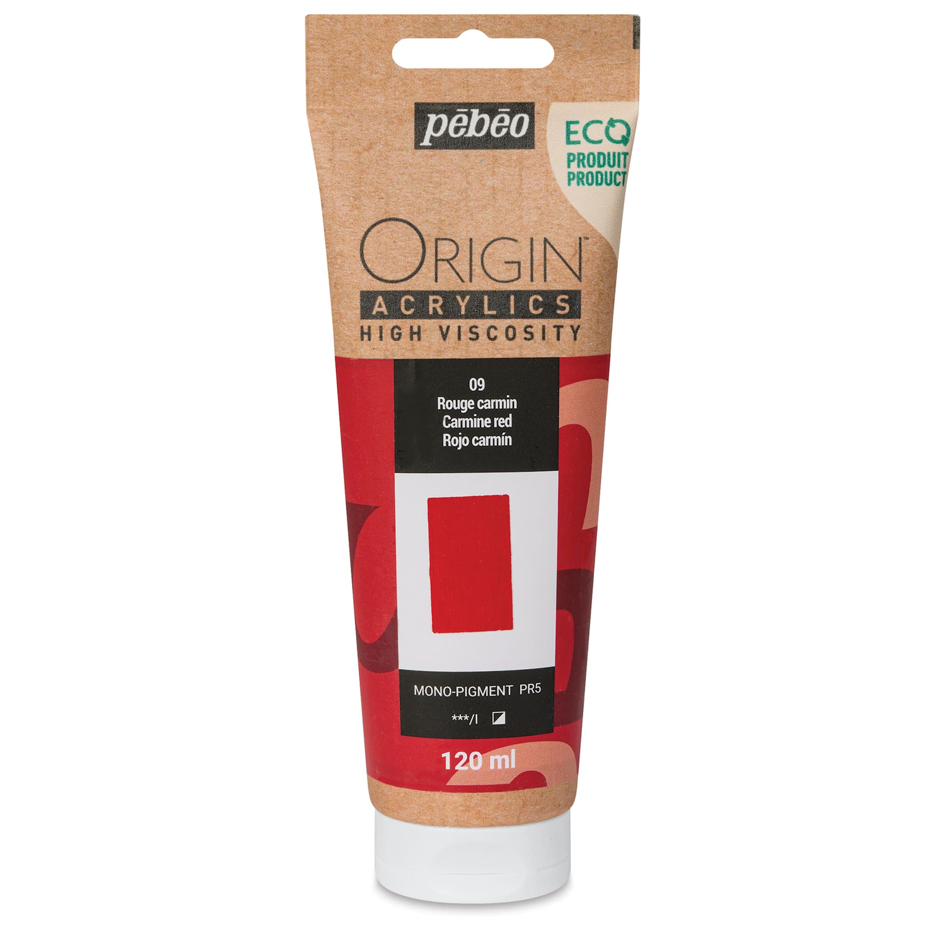 Pebeo Origin Acrylic Paint - Carmine Red, 120 ml