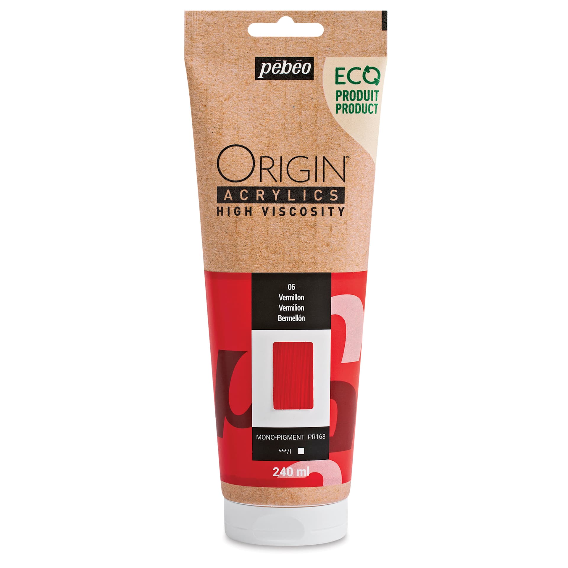 Pebeo Origin Acrylic Paint - Vermilion, 240 ml