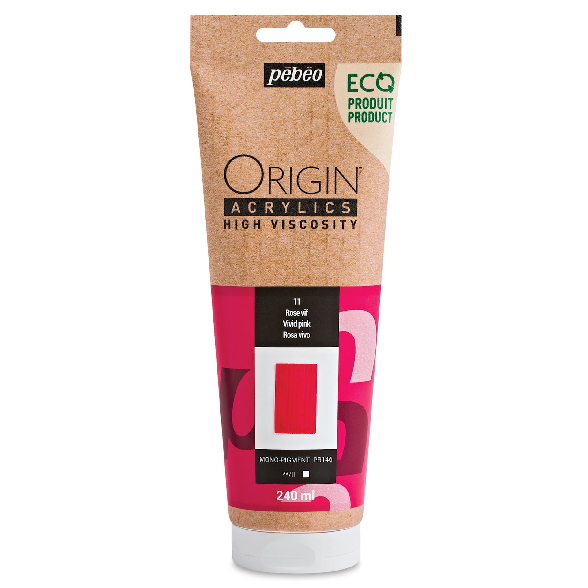 Pebeo Origin Acrylic Paint - Vivid Pink, 240 ml