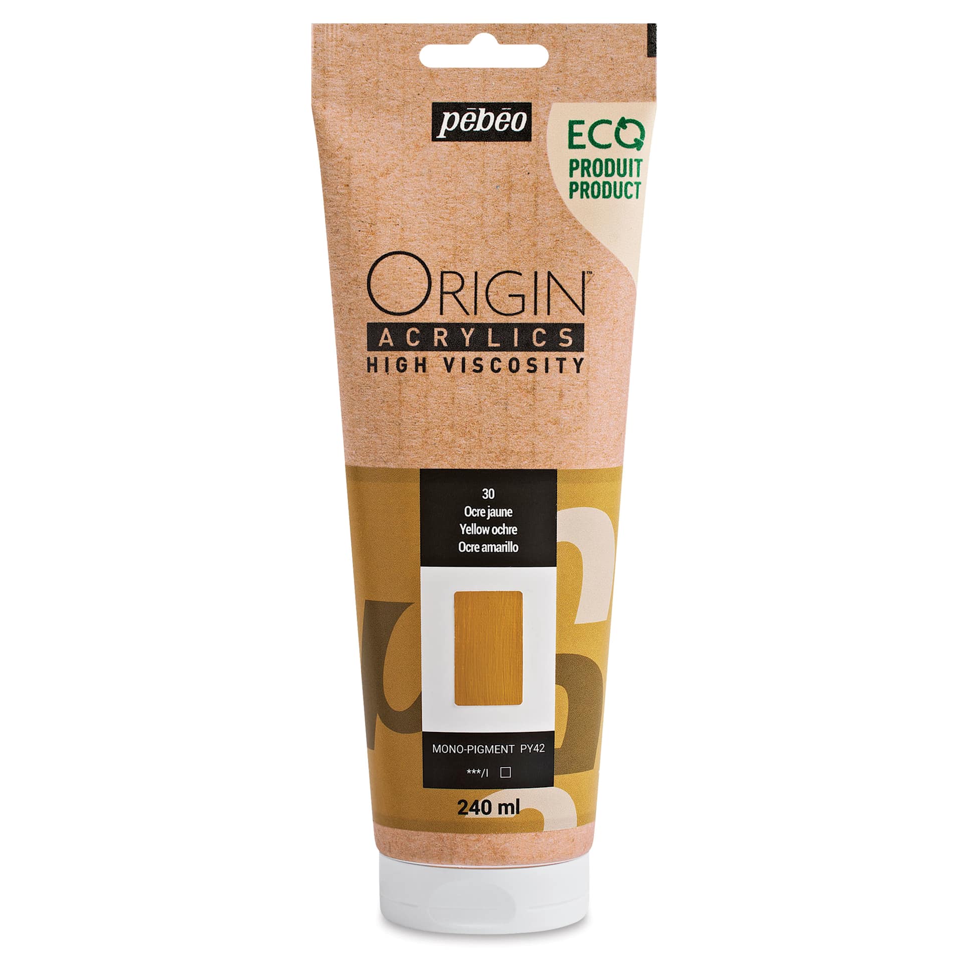 Pebeo Origin Acrylic Paint - Yellow Ochre, 240 ml