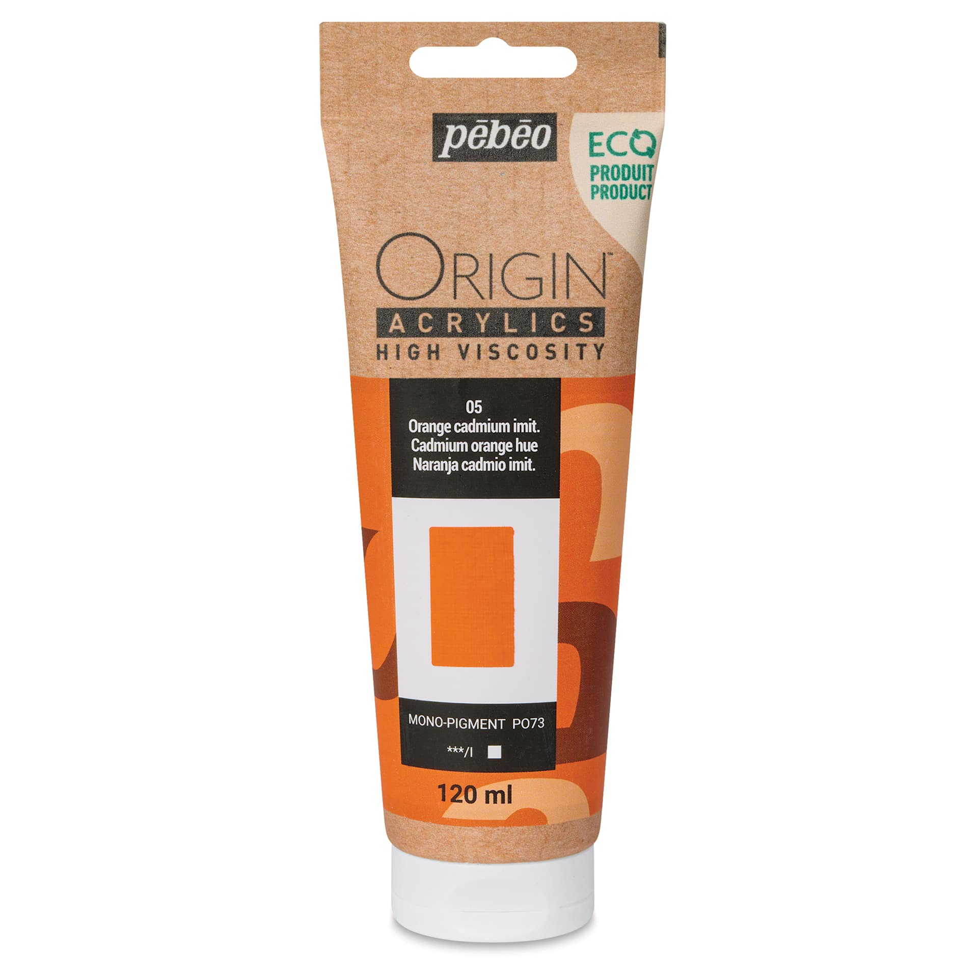 Pebeo Origin Acrylic Paint - Cadmium Orange Hue, 120 ml