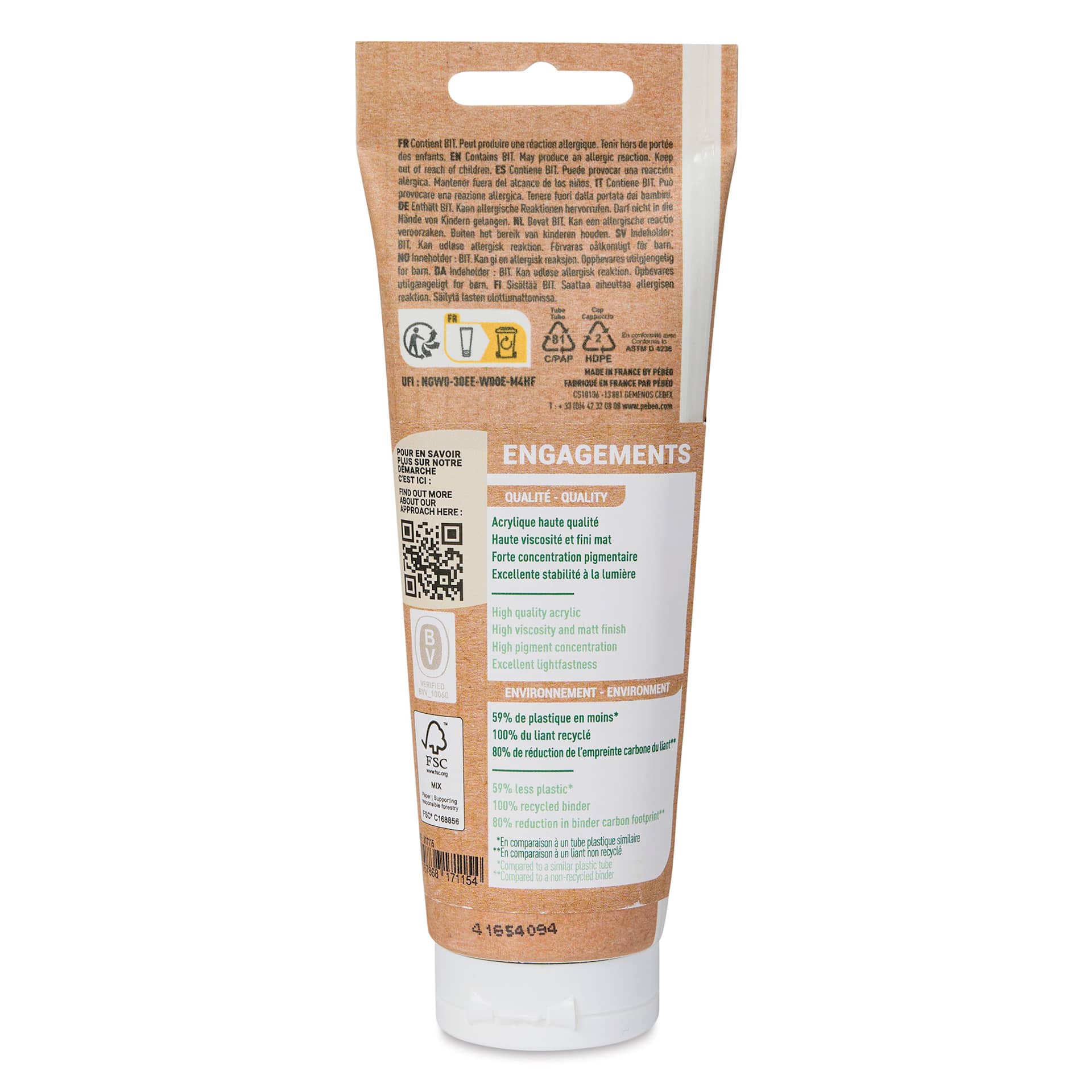 Pebeo Origin Acrylic Paint - Prussian Blue, 120 ml tube back