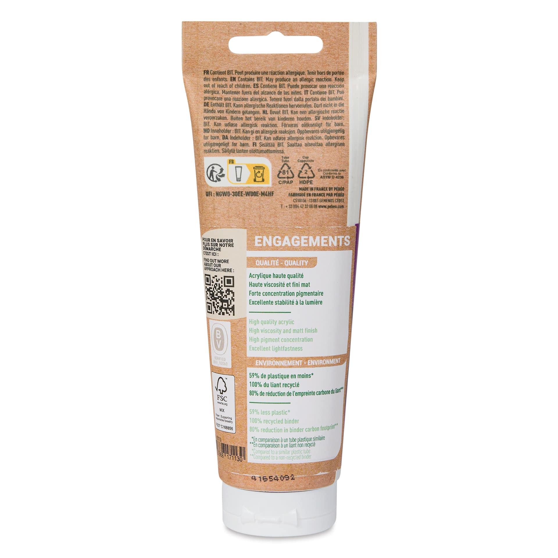 Pebeo Origin Acrylic Paint - Ultramarine Violet, 120 ml tube back