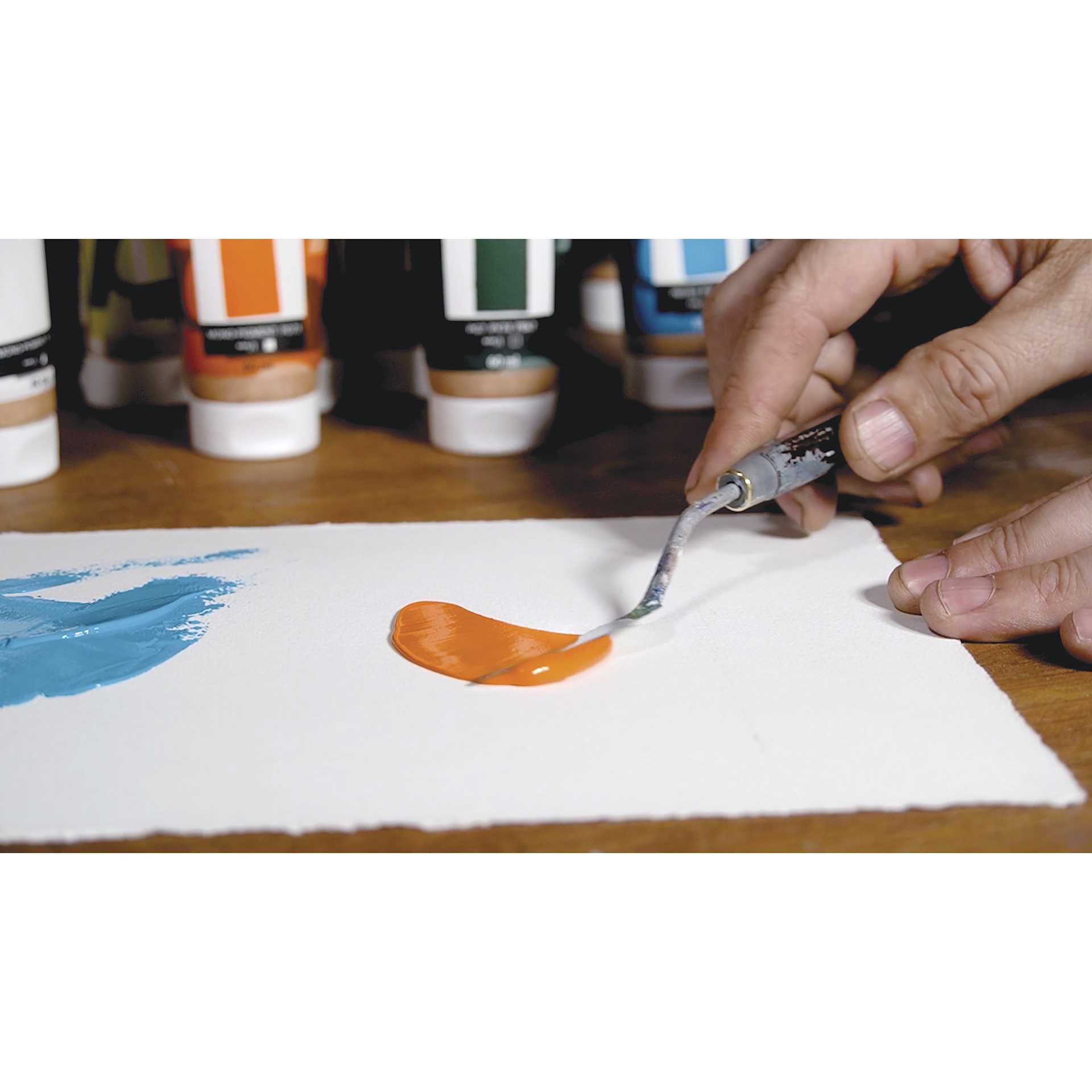 Pebeo Origin Acrylic Paint, being applied with a painting knife