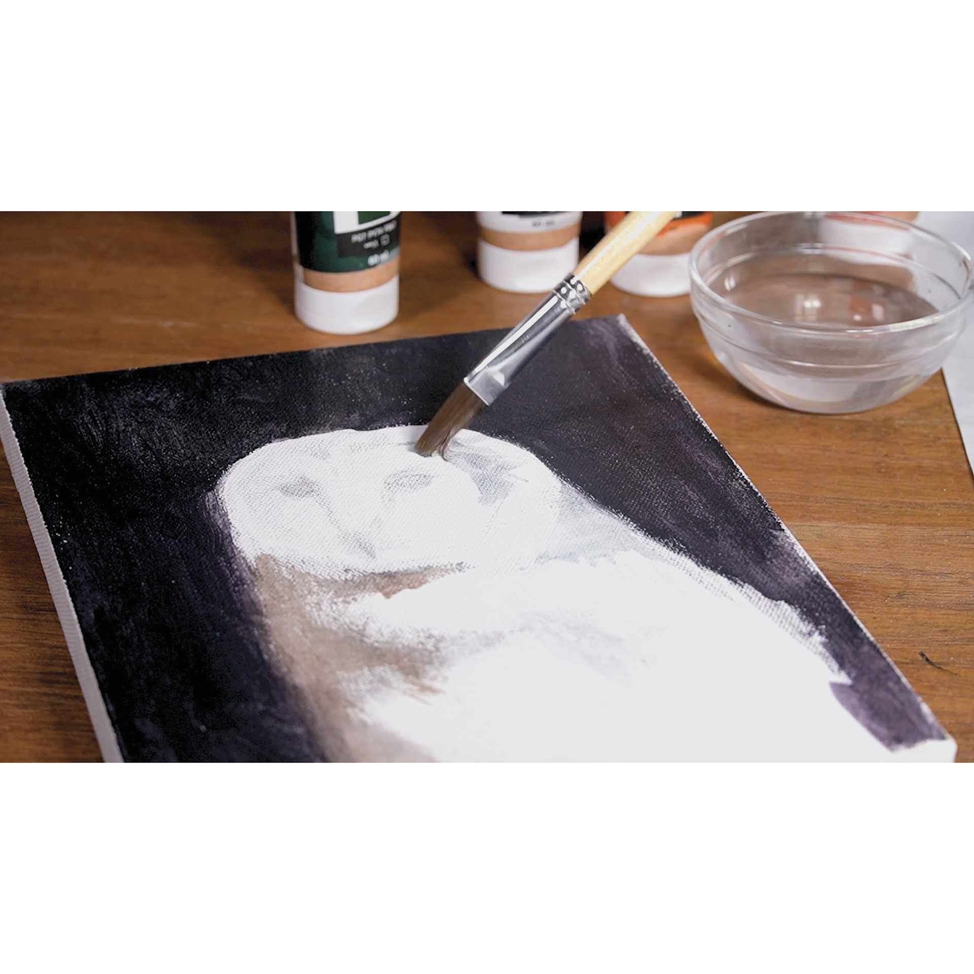Pebeo Origin Acrylic Paint, owl painting
