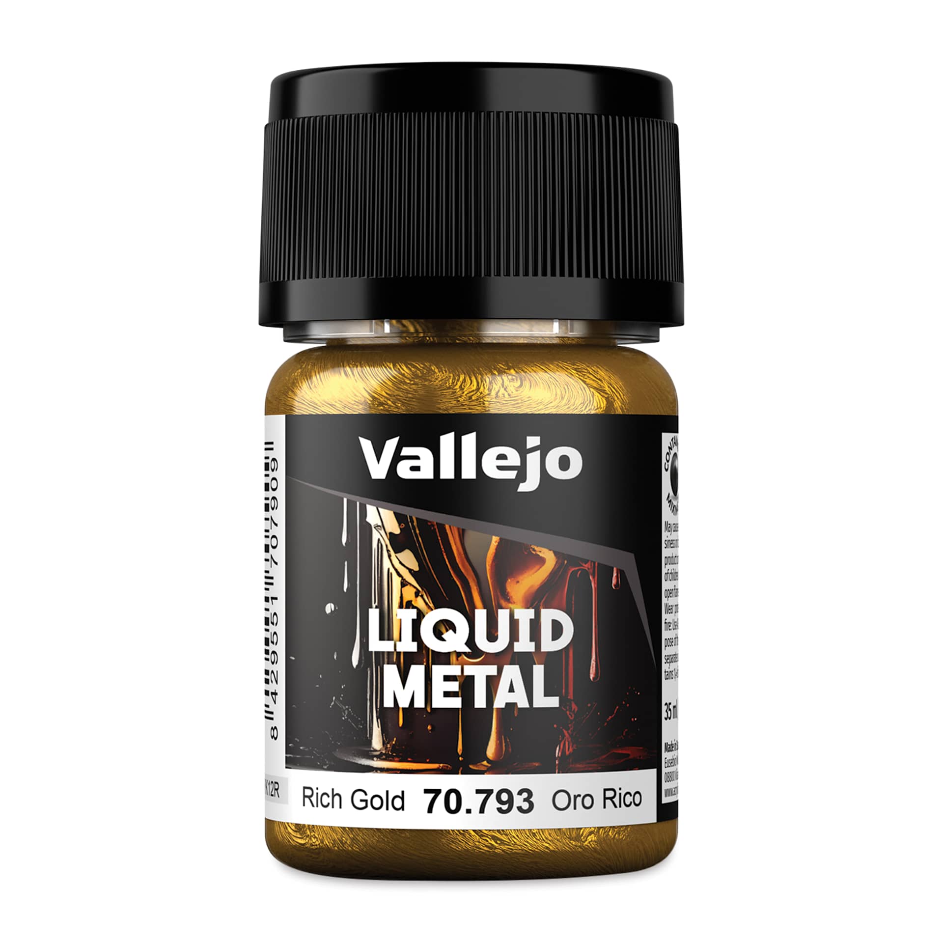 Vallejo Liquid Metal Alcohol Paint - Rich Gold, 35 ml