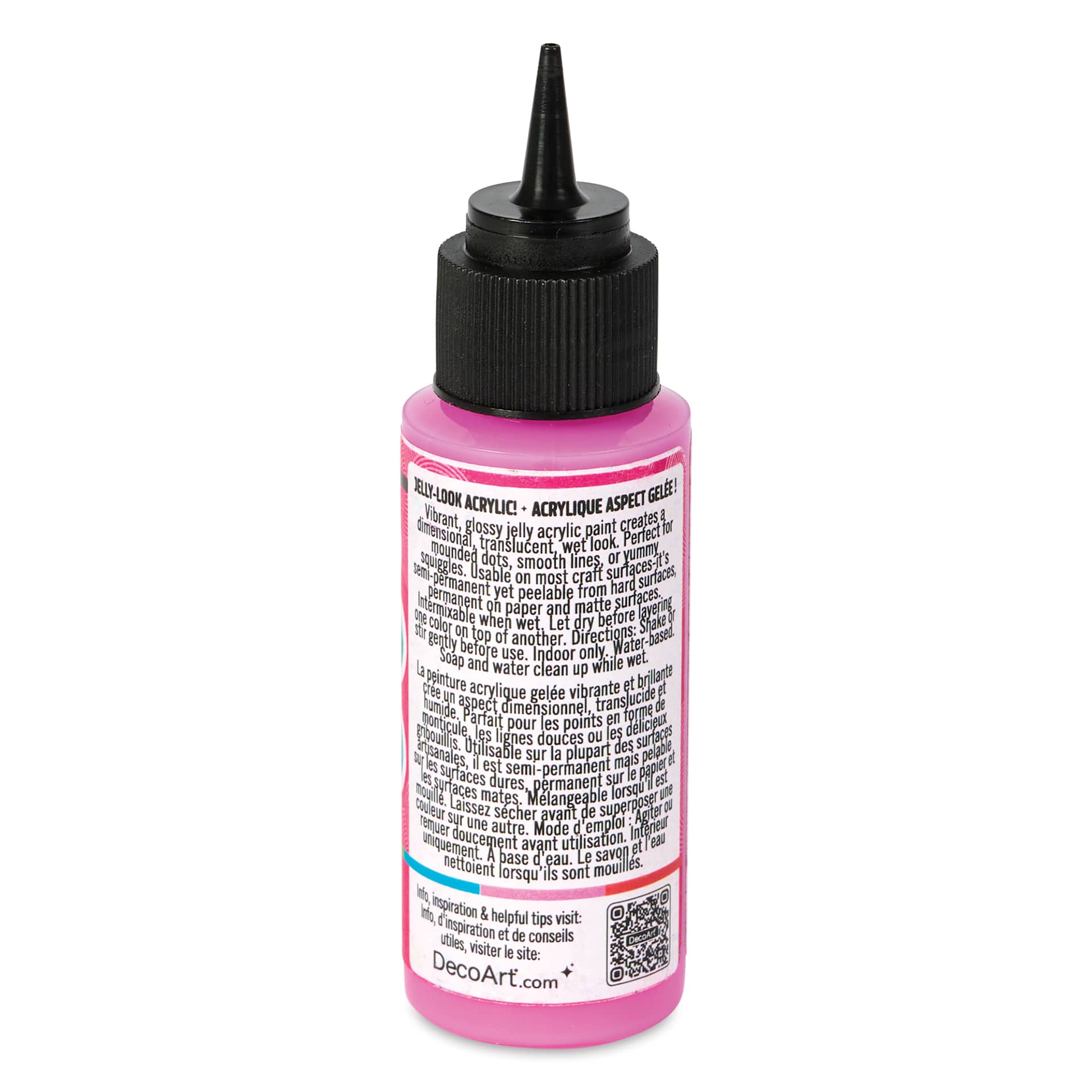 DecoArt Love, Color 3D Jelly Drop Acrylic Paint - Strawberry Drop, 2 oz back