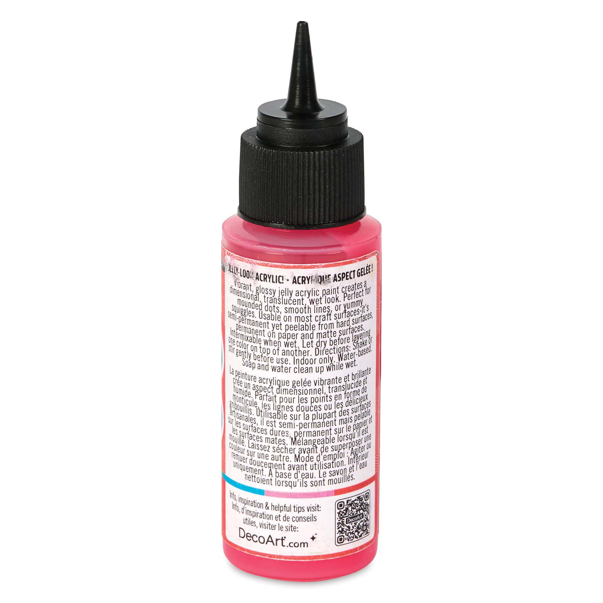DecoArt Love, Color 3D Jelly Drop Acrylic Paint - Cherry Drop, 2 oz back
