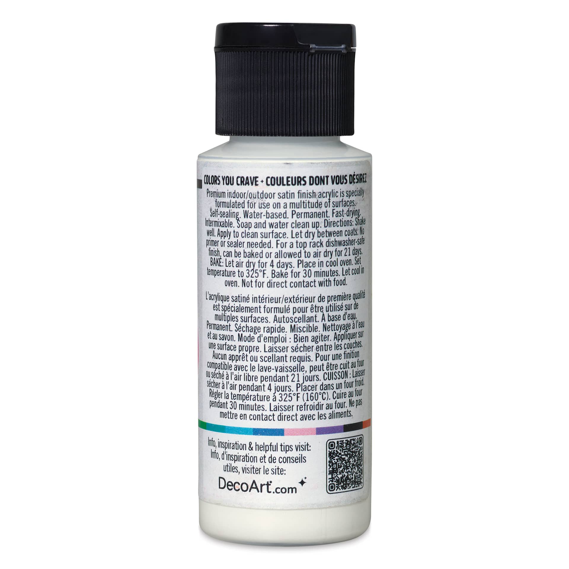 DecoArt Love, Color Acrylic Paint - Cotton Cloud, 59 ml back