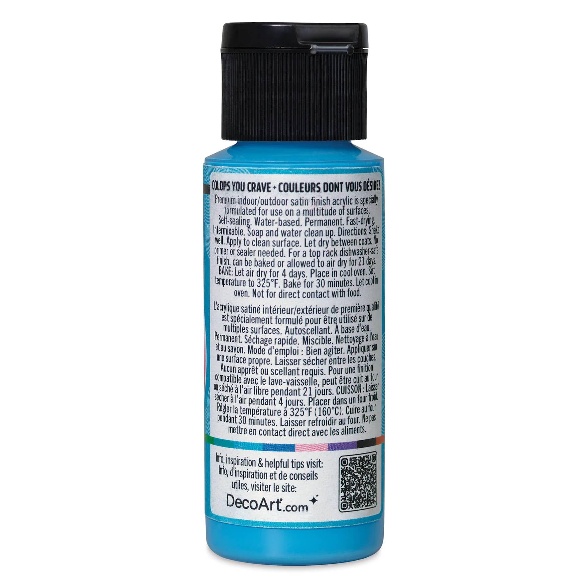 DecoArt Love, Color Acrylic Paint - Azure Sky, 59 ml back