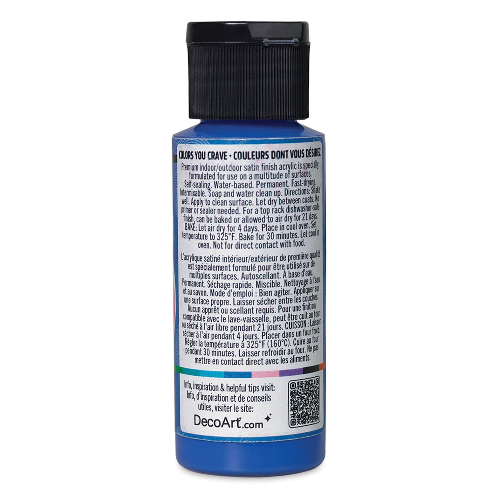 DecoArt Love, Color Acrylic Paint - Cosmic Cobalt, 59 ml back
