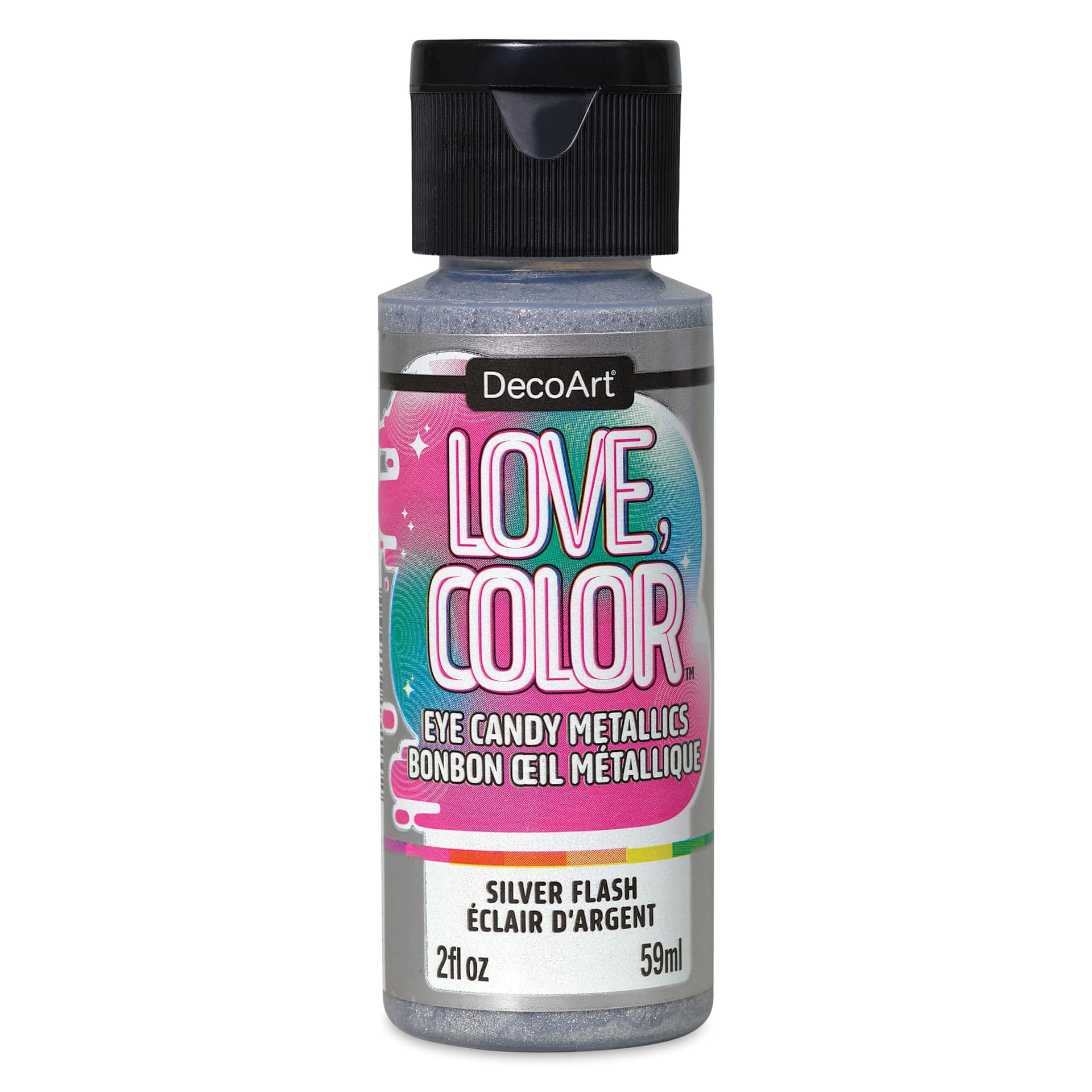 DecoArt Love, Color Acrylic Paint - Silver Flash, 59 ml