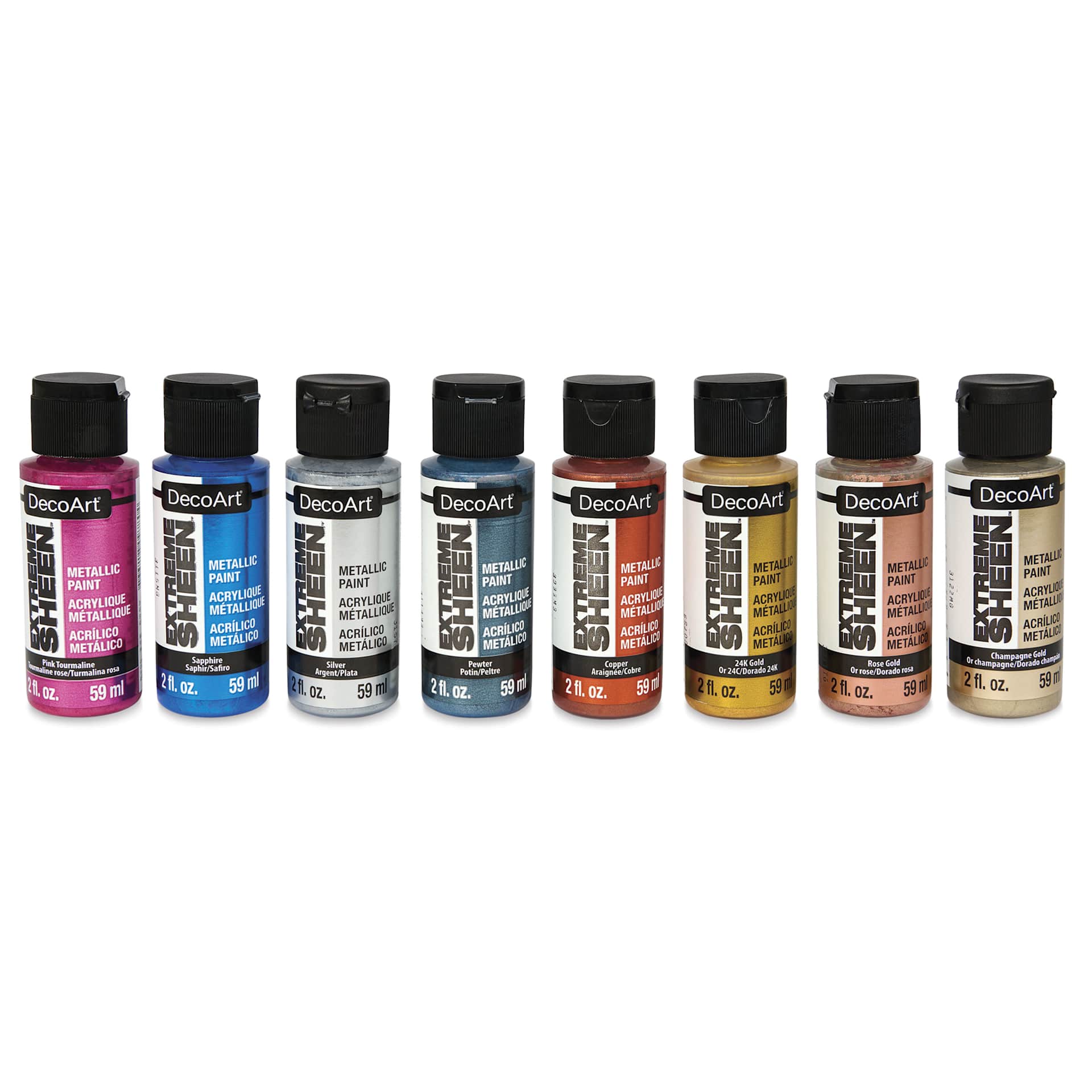 DecoArt Extreme Sheen Metallic Acrylic Paints - Set of 8, Assorted Colors