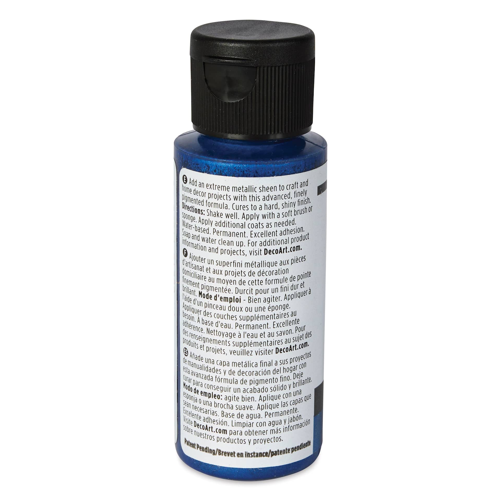 DecoArt Extreme Sheen Metallic Acrylic Paint - Deep Sapphire, 2 oz - side