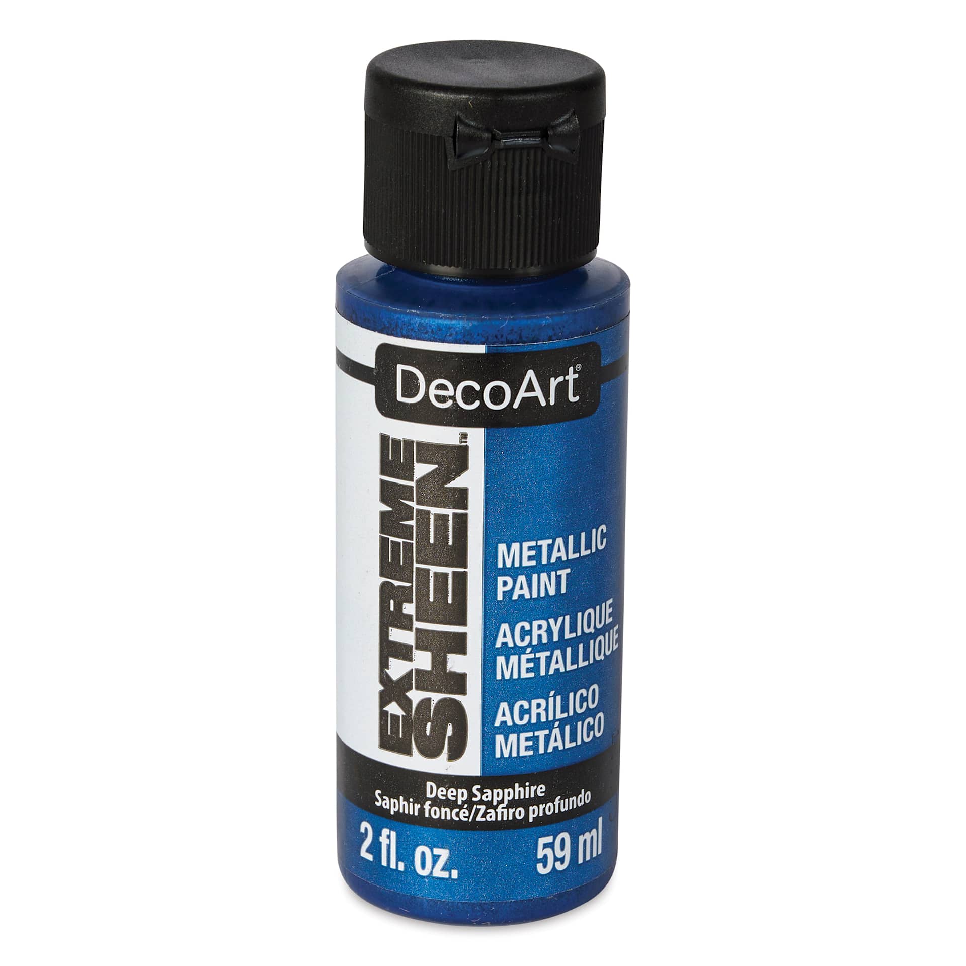 DecoArt Extreme Sheen Metallic Acrylic Paint - Deep Sapphire, 2 oz - front