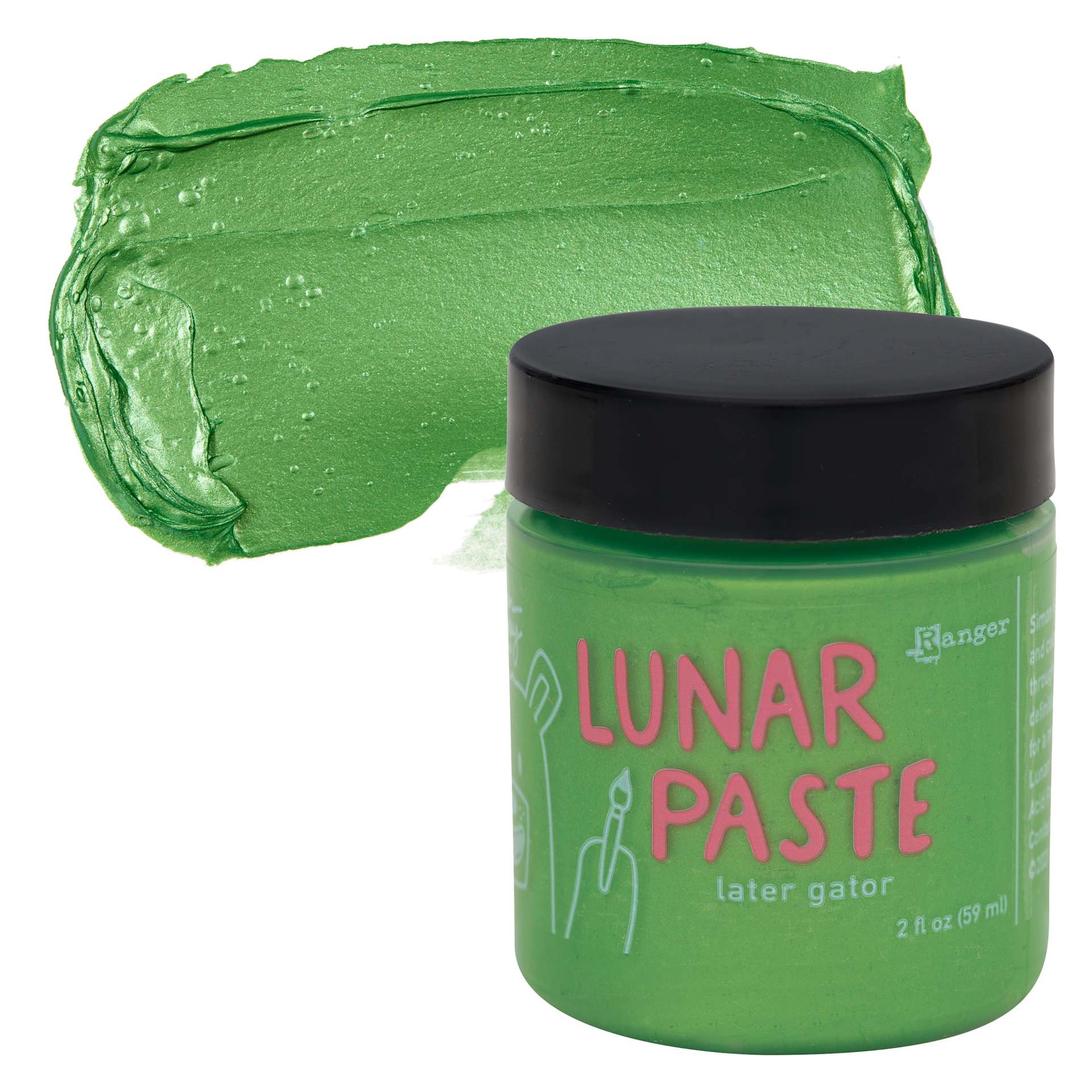 Simon Hurley Create Lunar Acrylic Paste - Later Gator, 2 oz jar and swatch