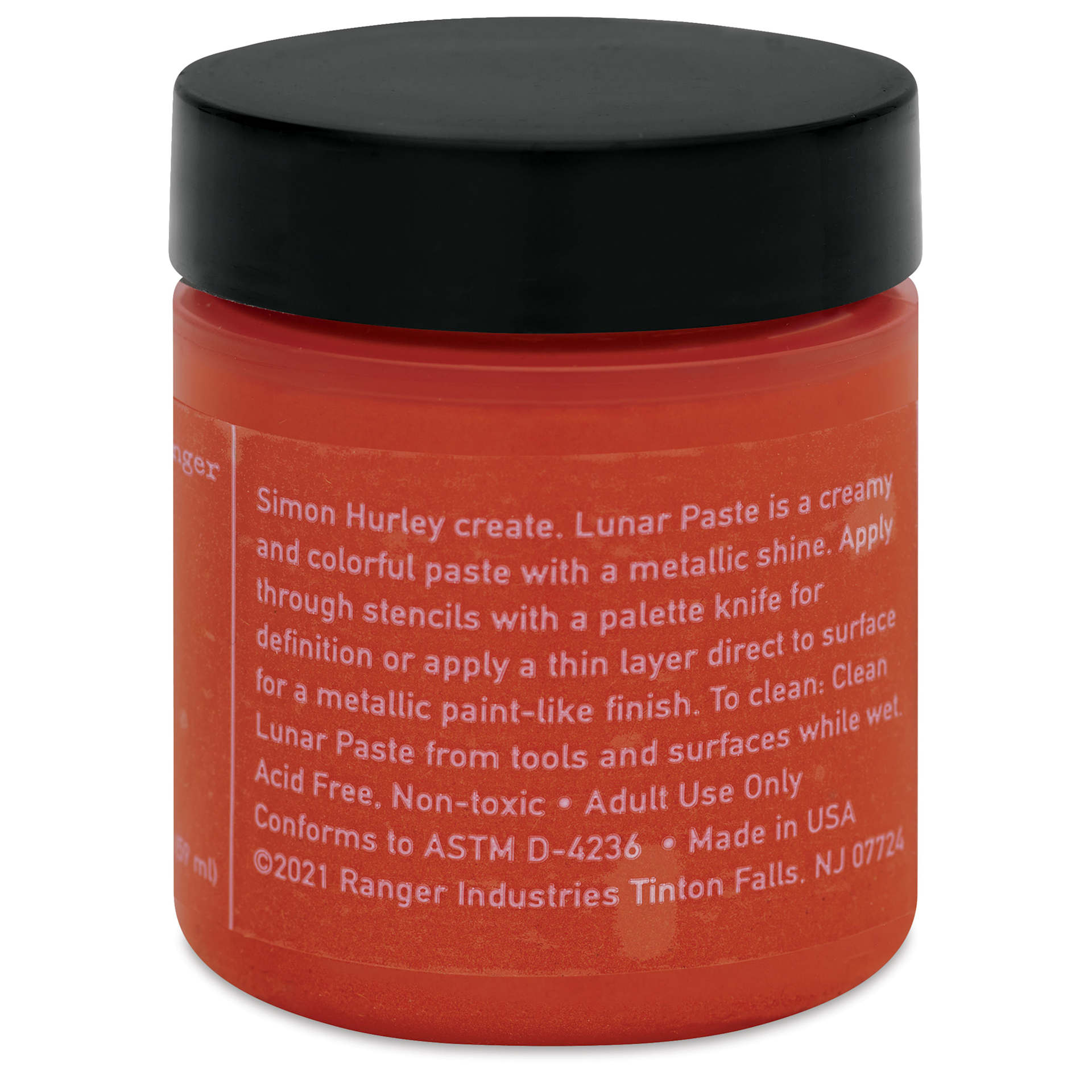 Simon Hurley Create Lunar Acrylic Paste - Traffic Cone, 2 oz back