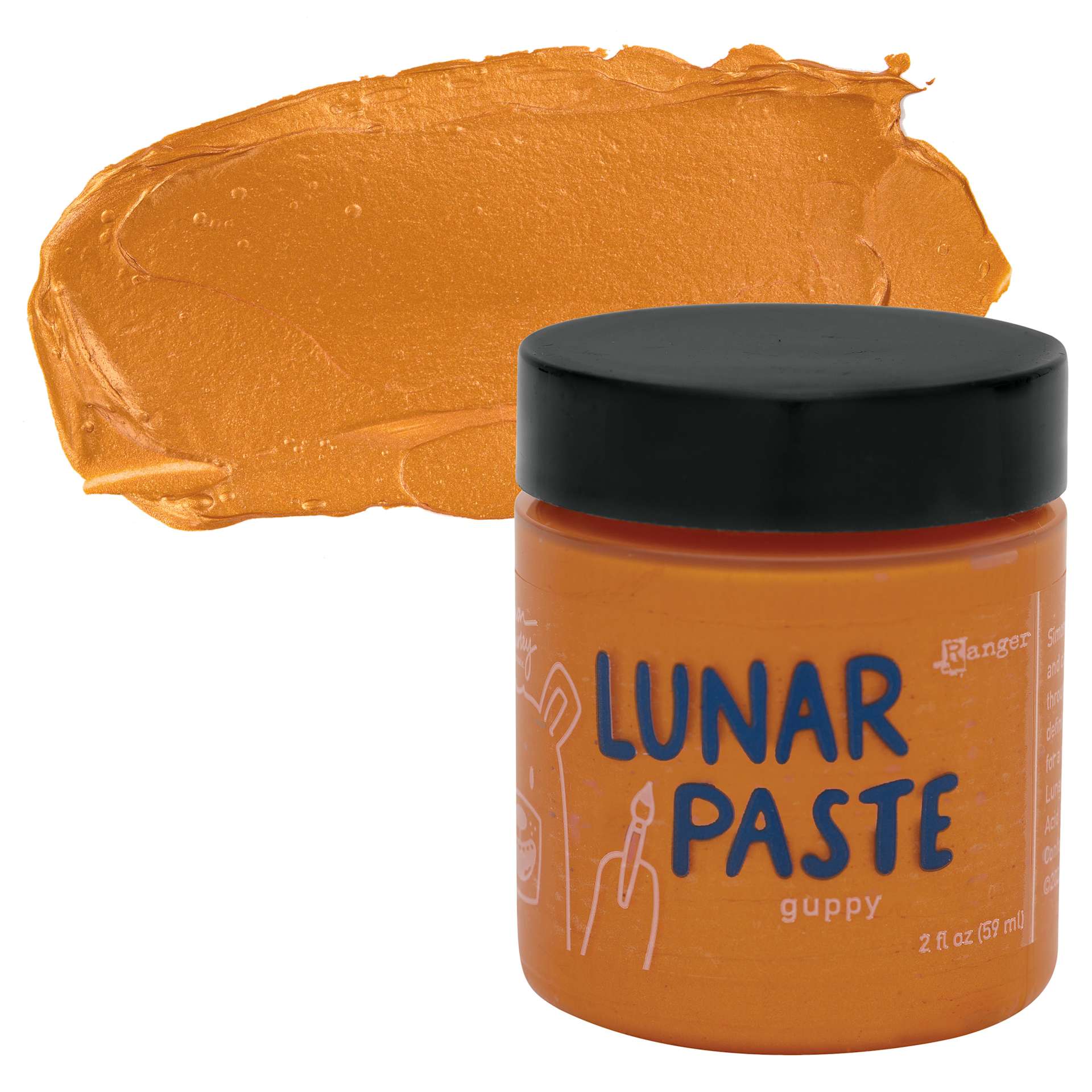 Simon Hurley Create Lunar Acrylic Paste - Guppy, 2 oz jar and swatch