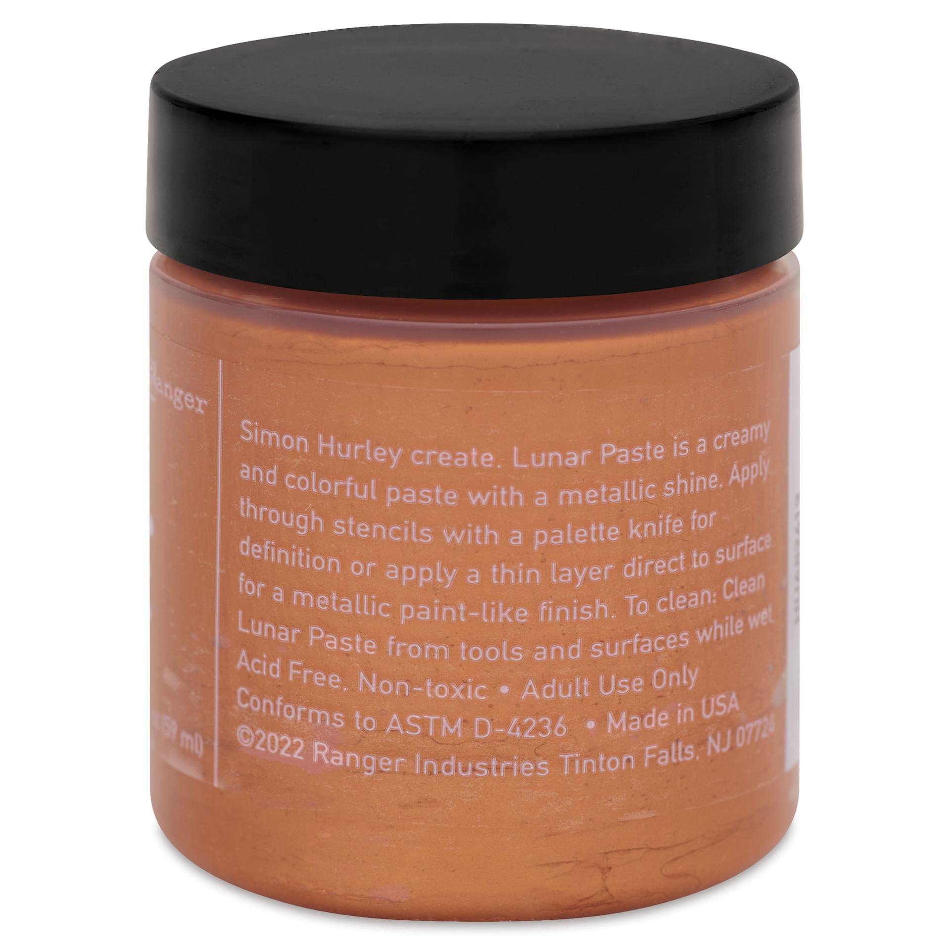 Simon Hurley Create Lunar Acrylic Paste - Refined Copper, 2 oz back