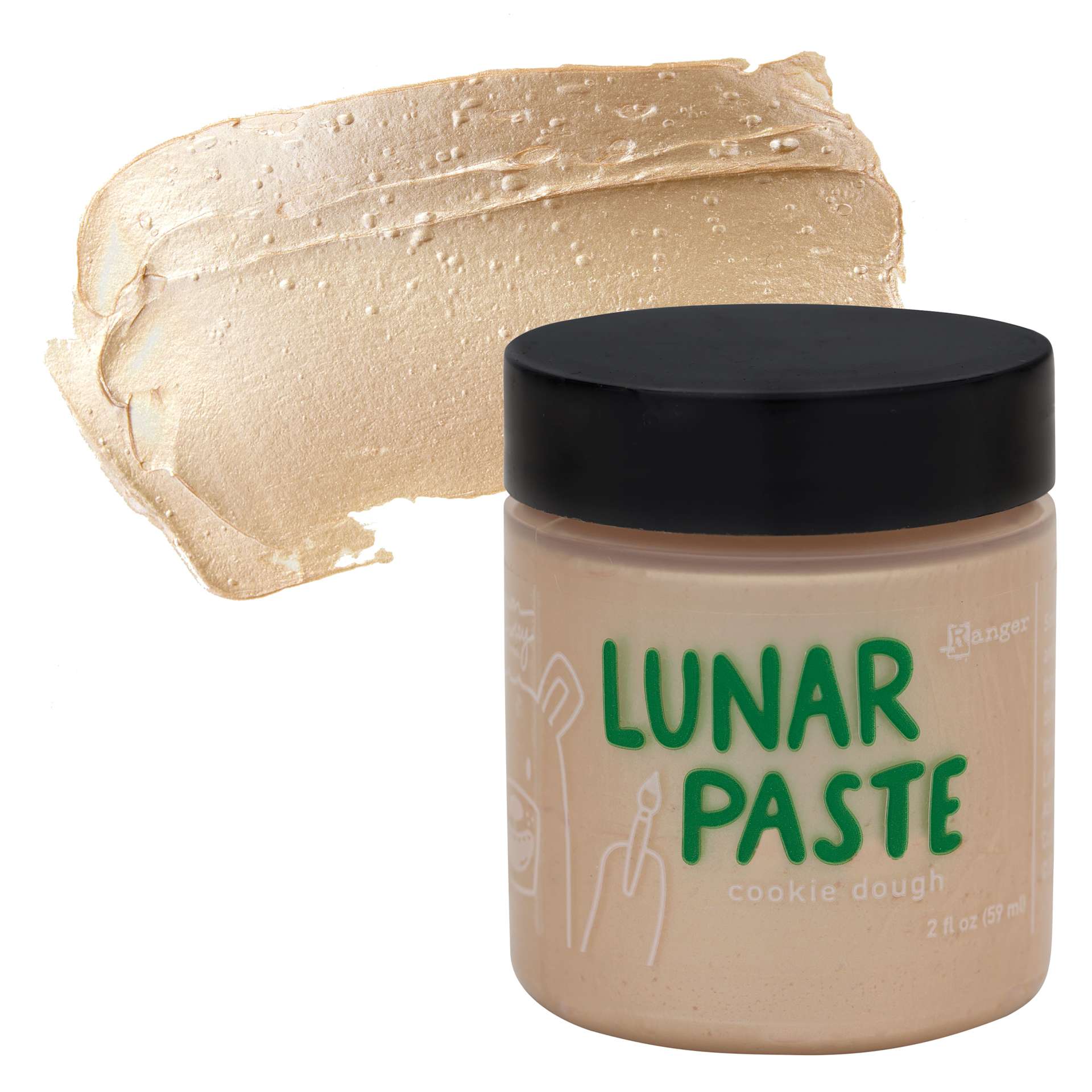 Simon Hurley Create Lunar Acrylic Paste - Cookie Dough, 2 oz jar and swatch