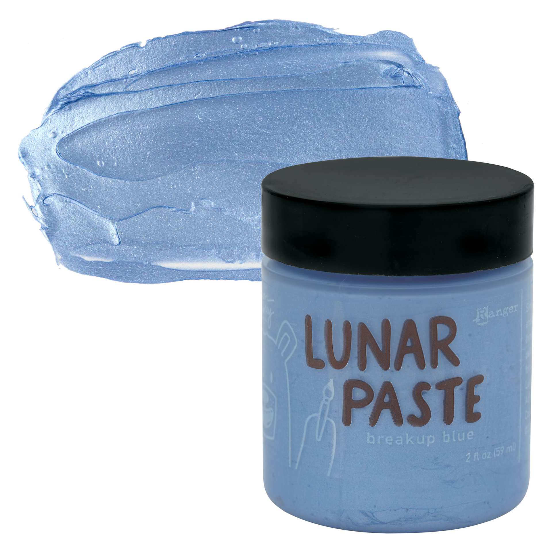 Simon Hurley Create Lunar Acrylic Paste - Breakup Blue, 2 oz jar and swatch
