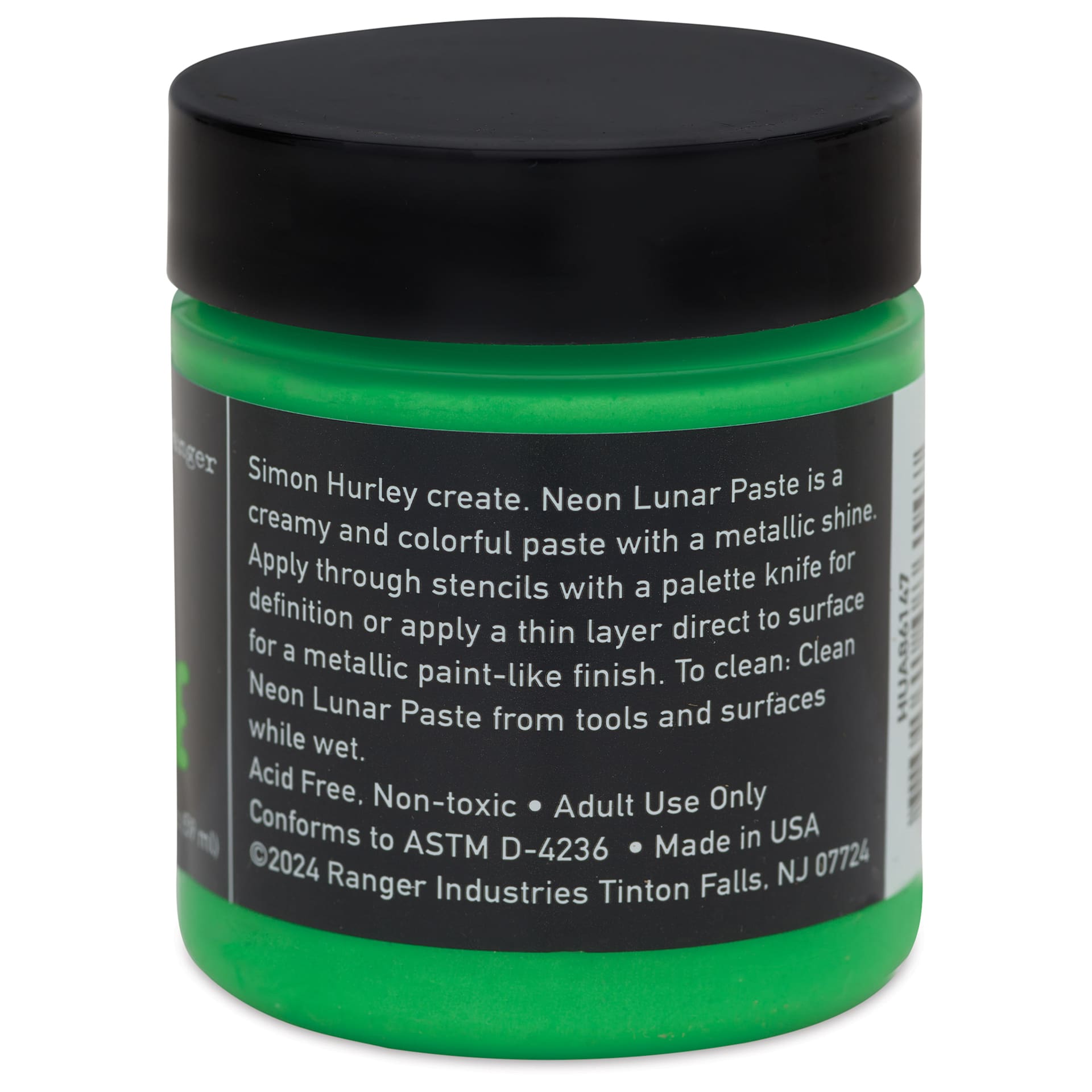 Simon Hurley Create Lunar Acrylic Paste - Dart Frog, Neon, 2 oz back