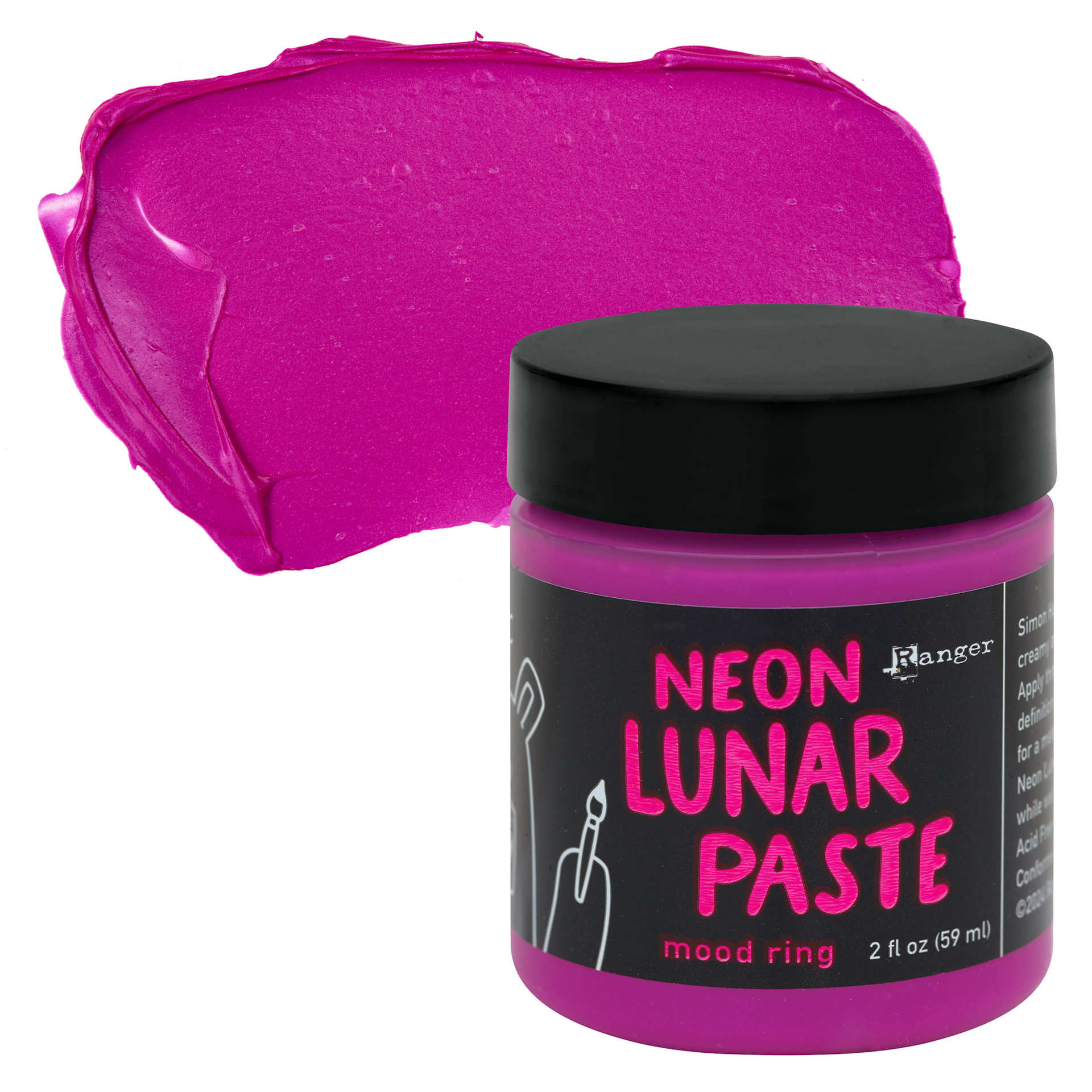Simon Hurley Create Lunar Acrylic Paste - Mood Ring, Neon, 2 oz jar and swatch
