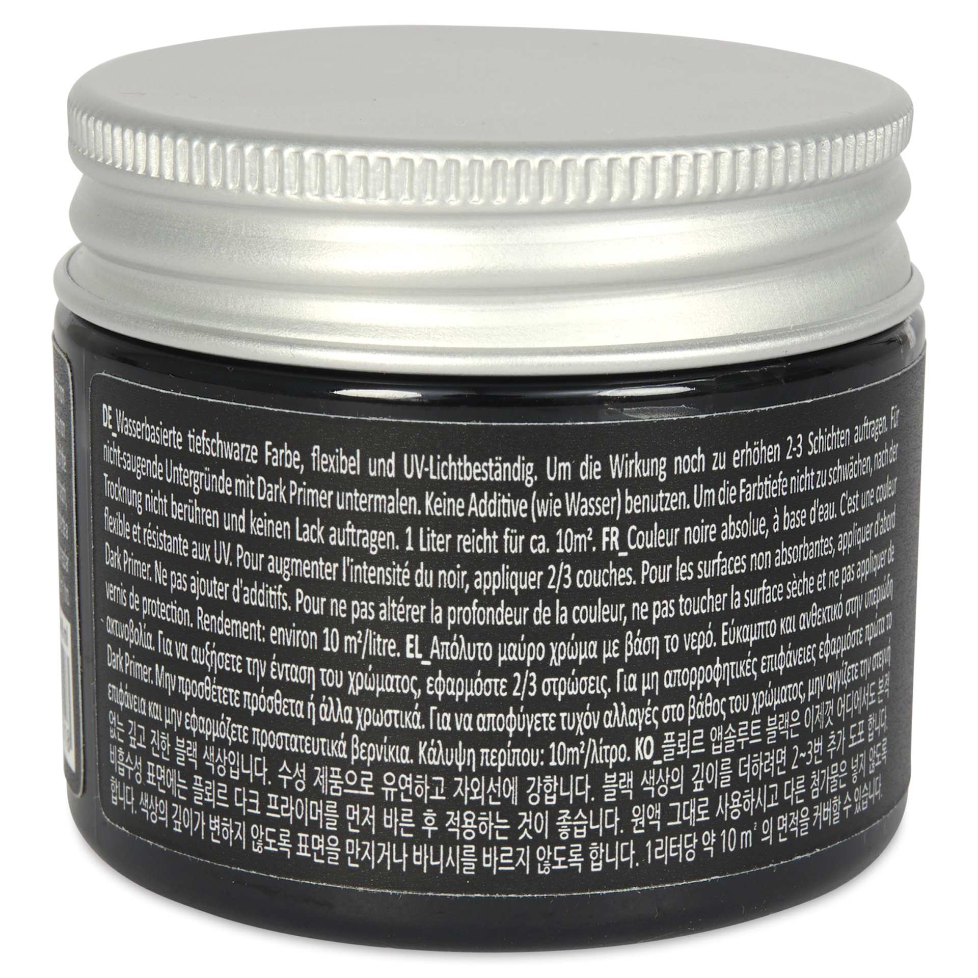 Absolute Black Acrylic Paint - 40 ml back view