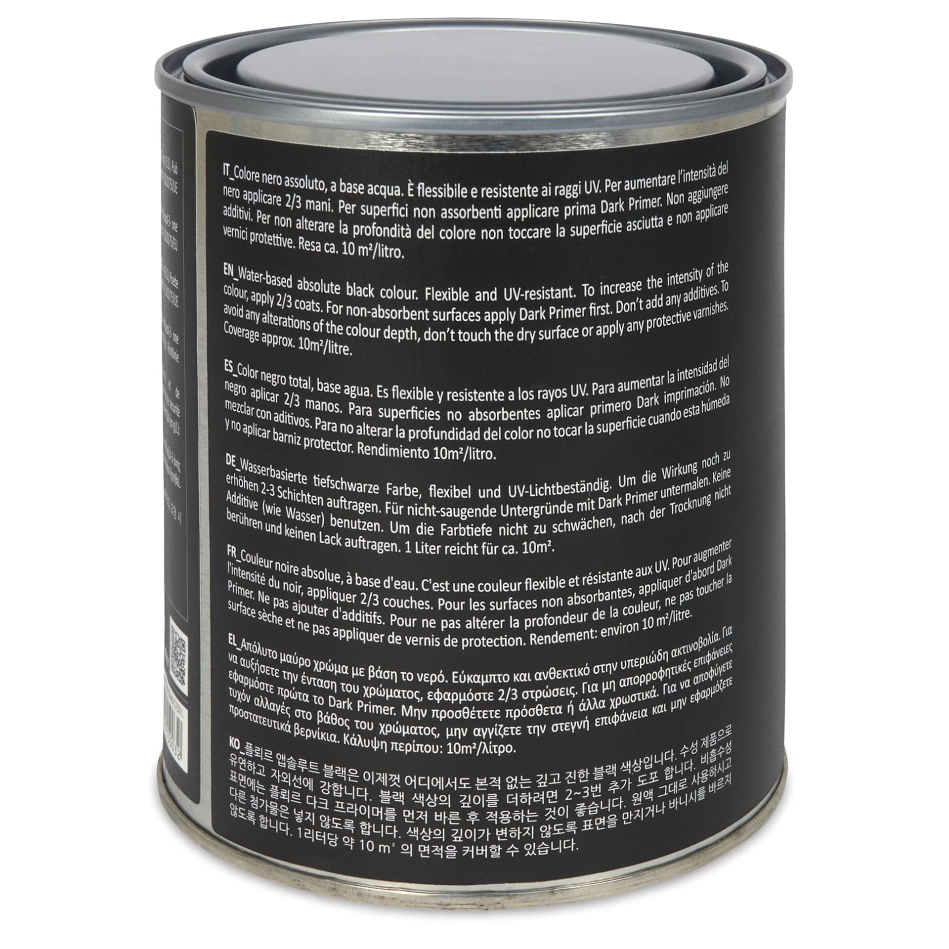 Absolute Black Acrylic Paint - 750 ml back