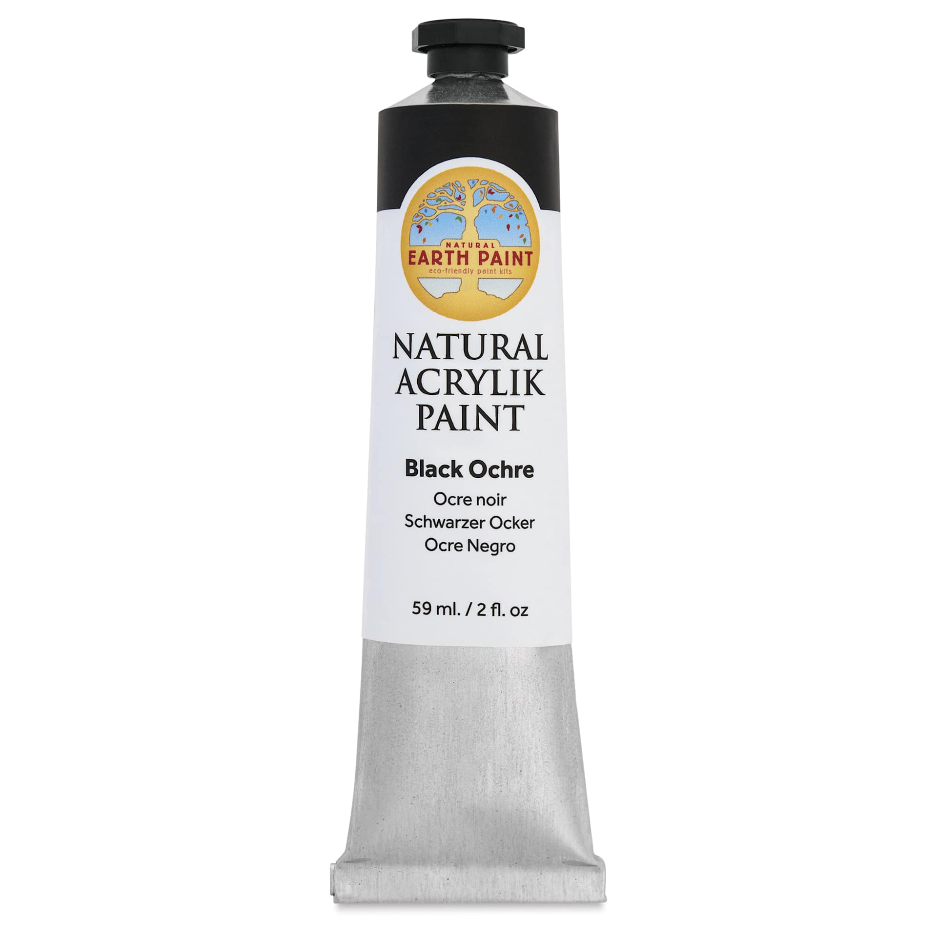 Natural Earth Paint Natural Acrylik Paint - Black Ochre, 59 ml - front
