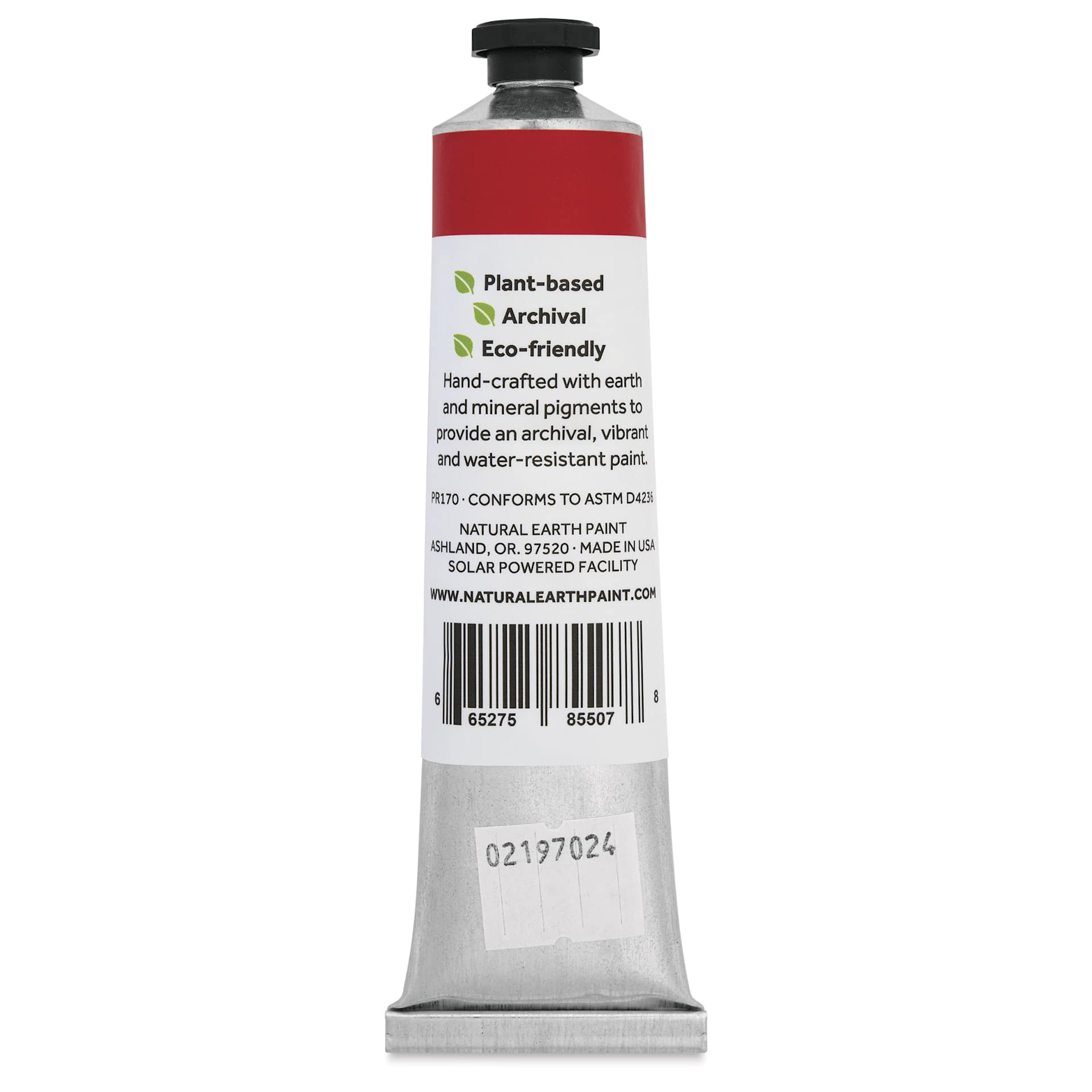 Natural Earth Paint Natural Acrylik Paint - Scarlet Red, 59 ml tube back